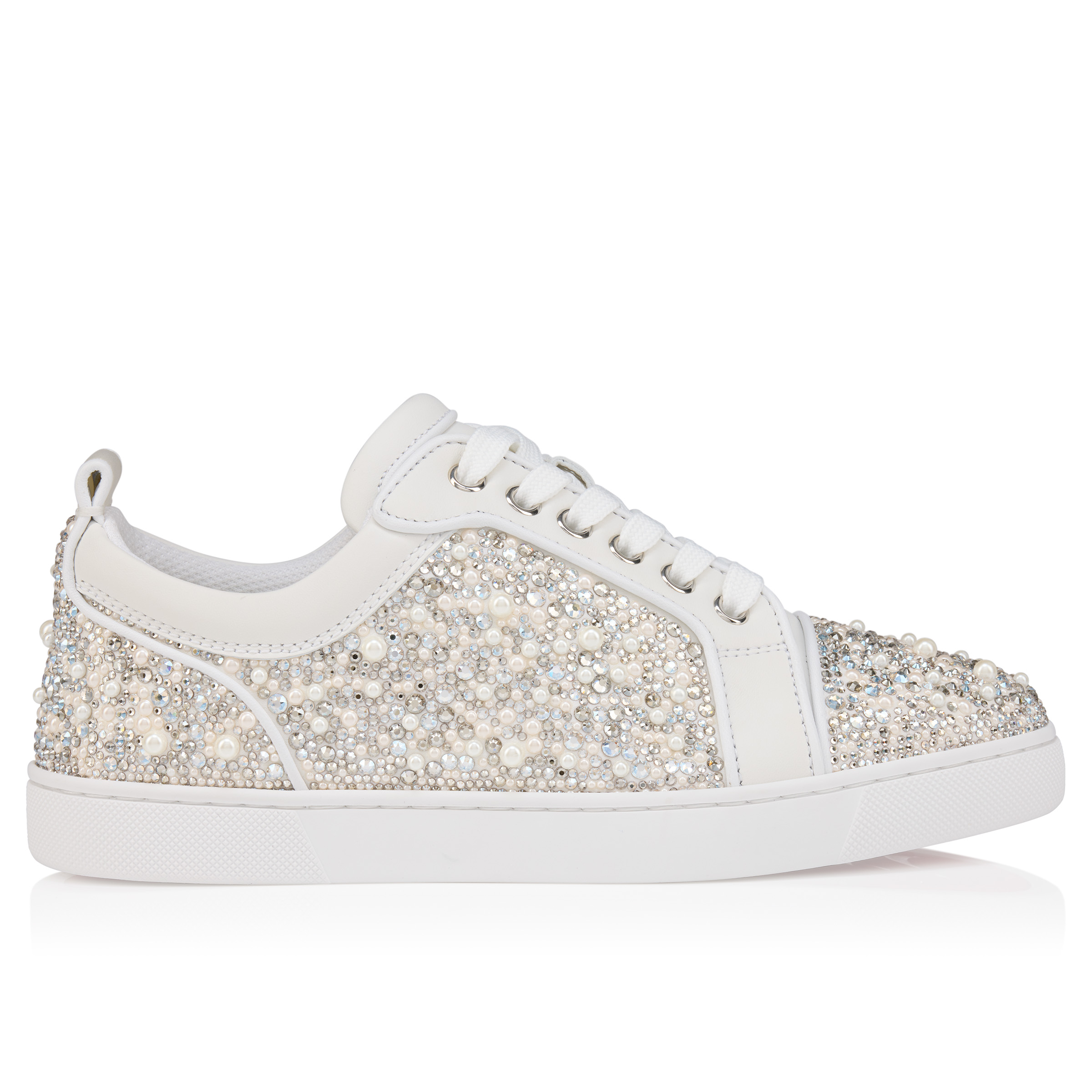 Louiseperla - Sneakers - Crepe satin, calf leather, strass et