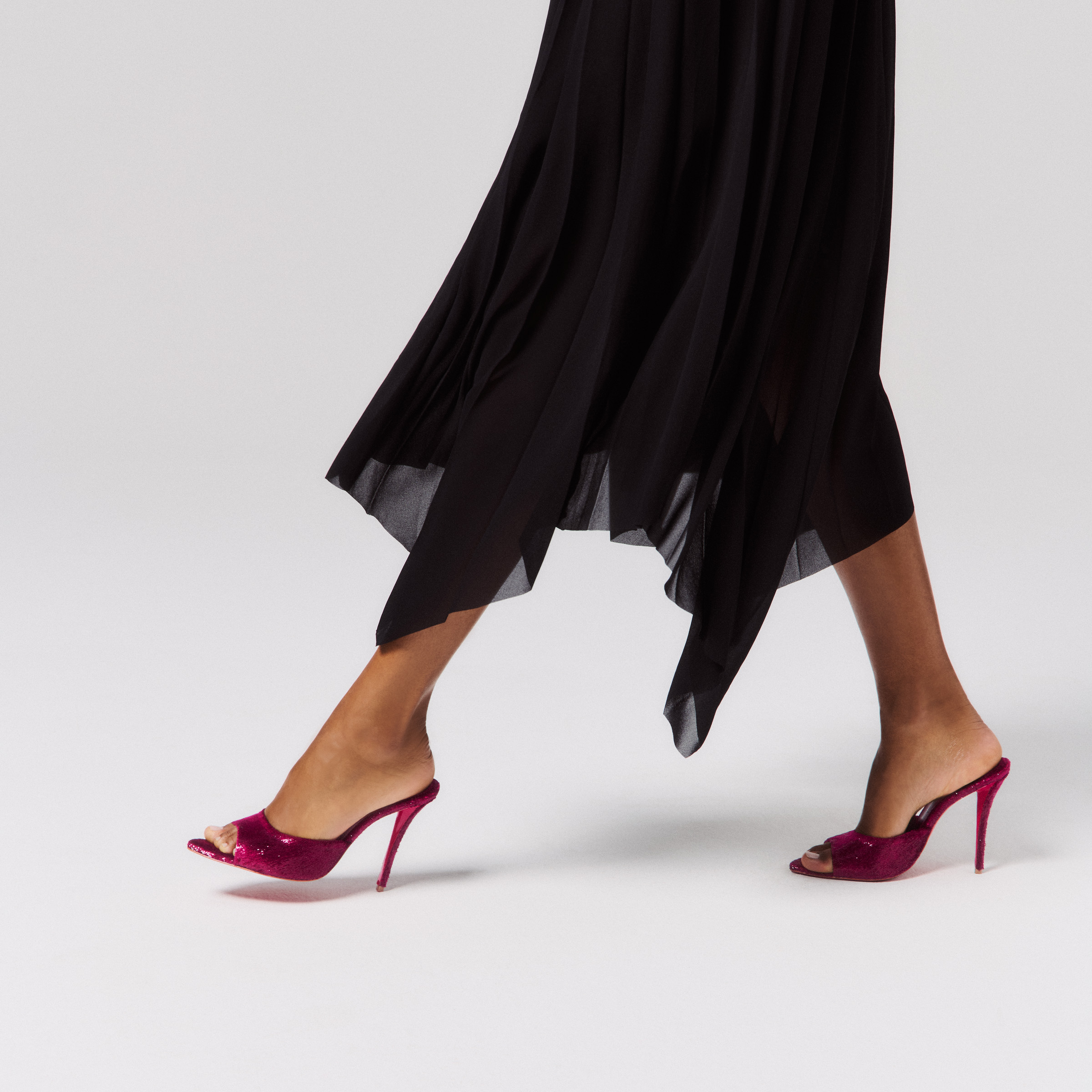 Miss Z Mule - 100 mm Mules - Shiny velvet effect calf