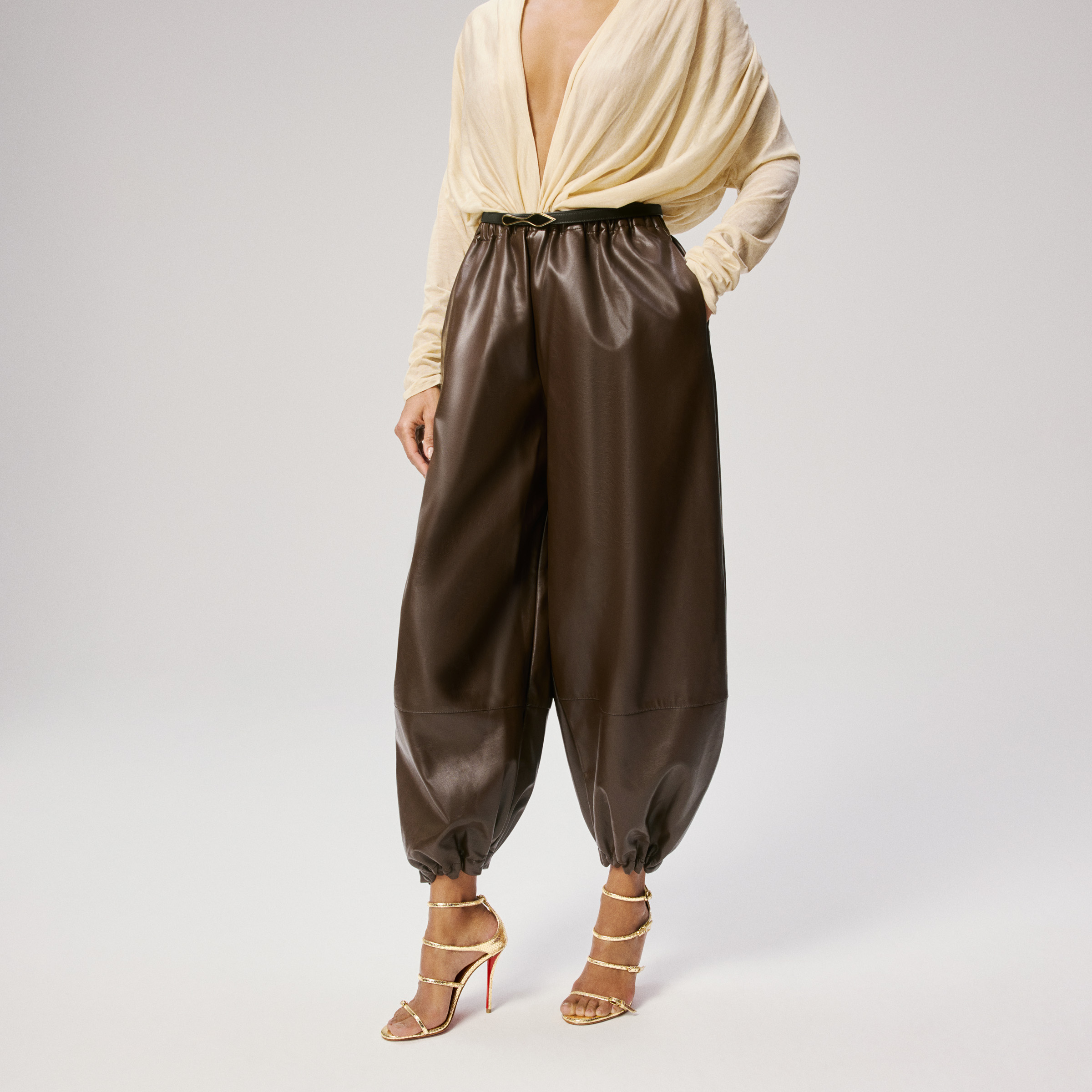 Millenium - 100 mm Strappy sandals - Calf leather - Antic Gold