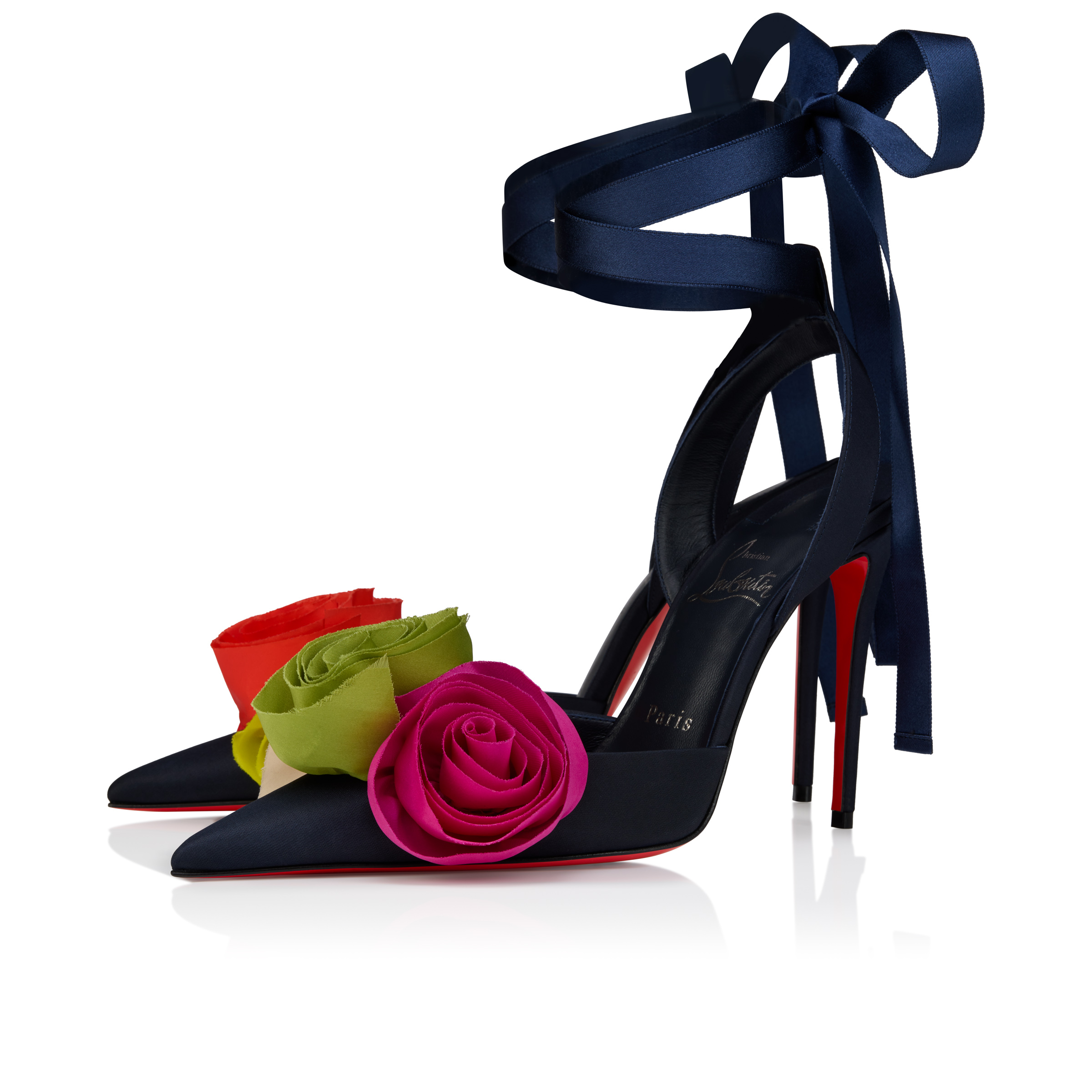 Mere Lachaise Lace Up - 100 mm Strappy pumps - Silk taffetas and