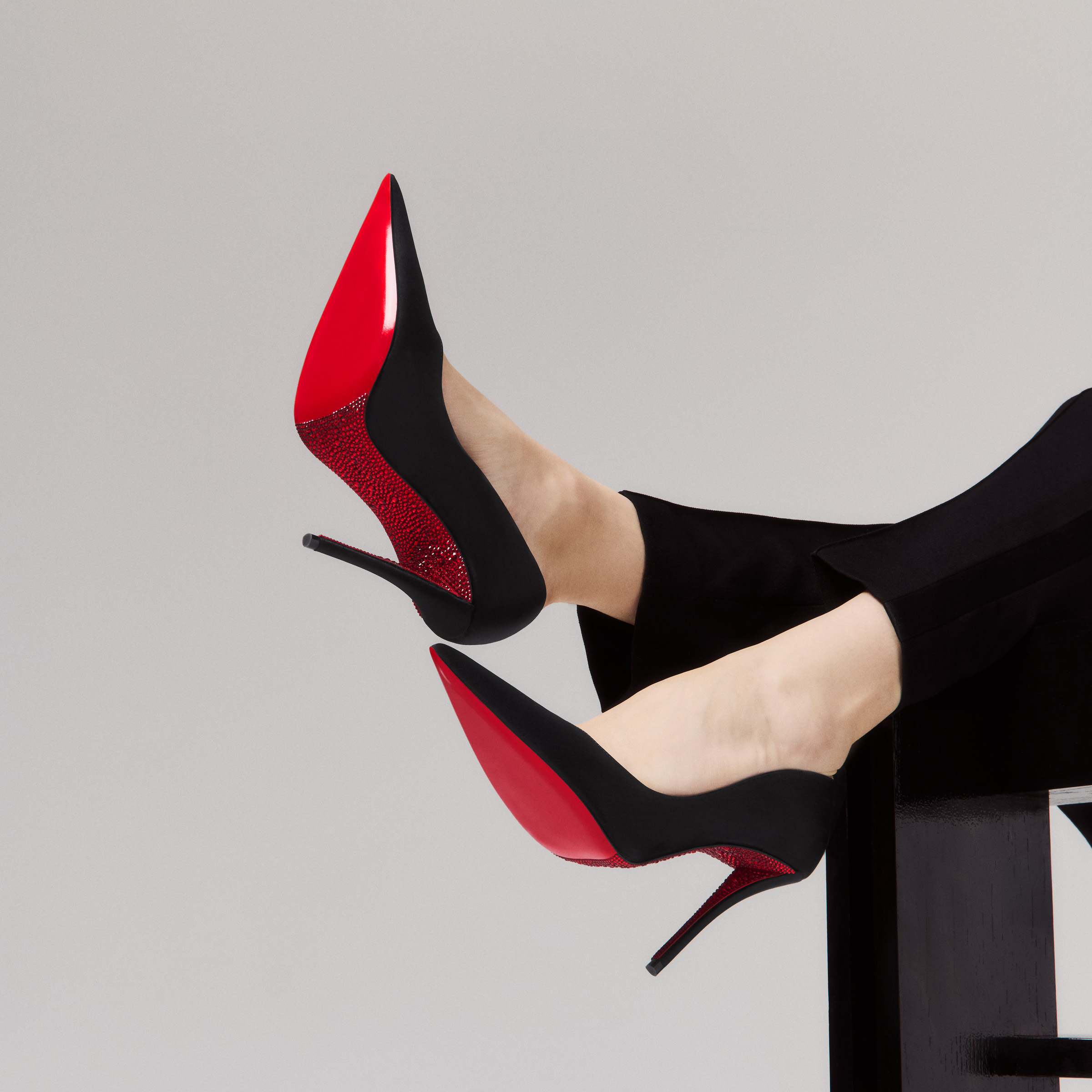 Christian louboutin パンプス　スタッズ 37 1/2 Miss Z Suola Strass - 100 mm Pumps - Patent calf leather - Black