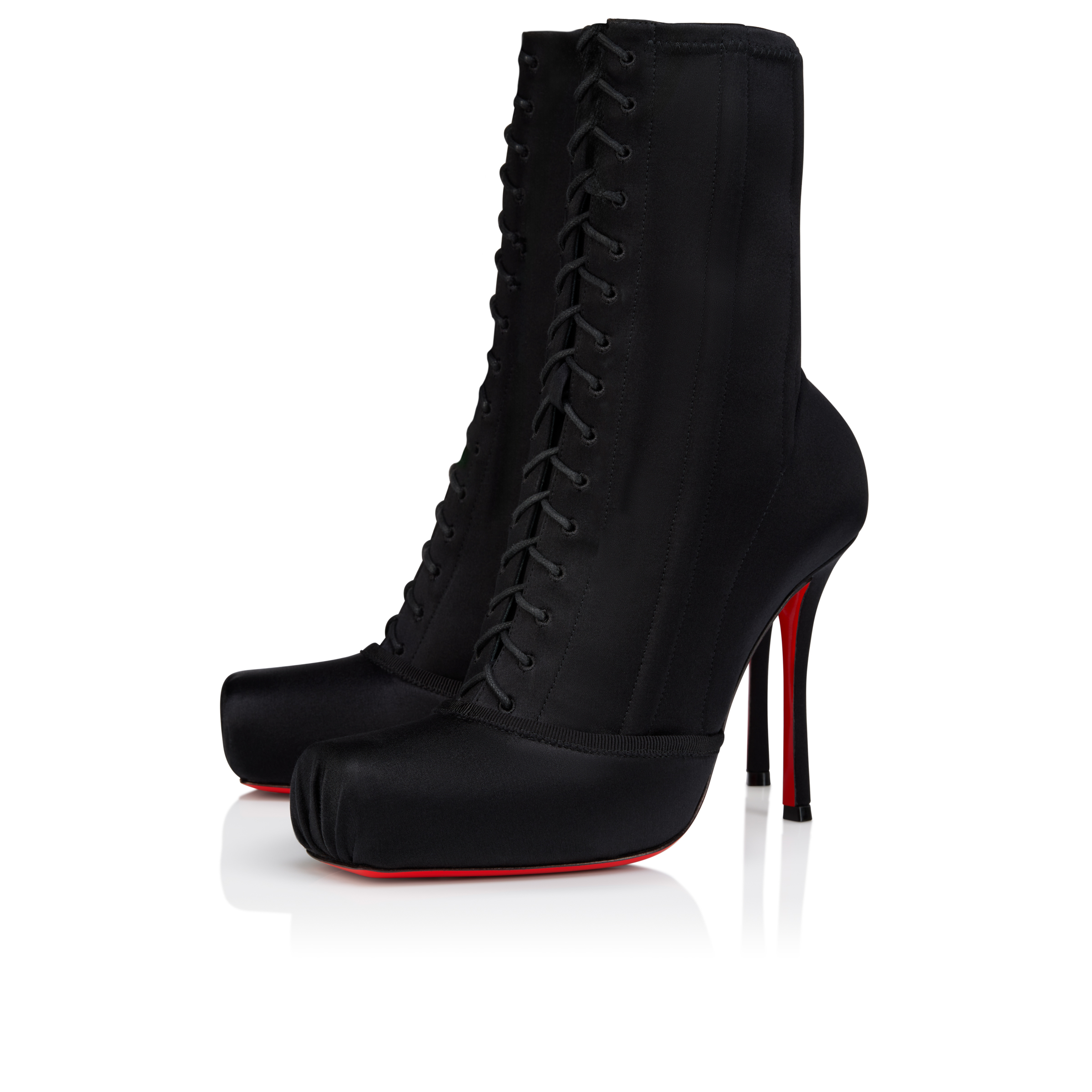 Pavlova Booty - 100 mm Low boots - Crepe satin - Black - Women