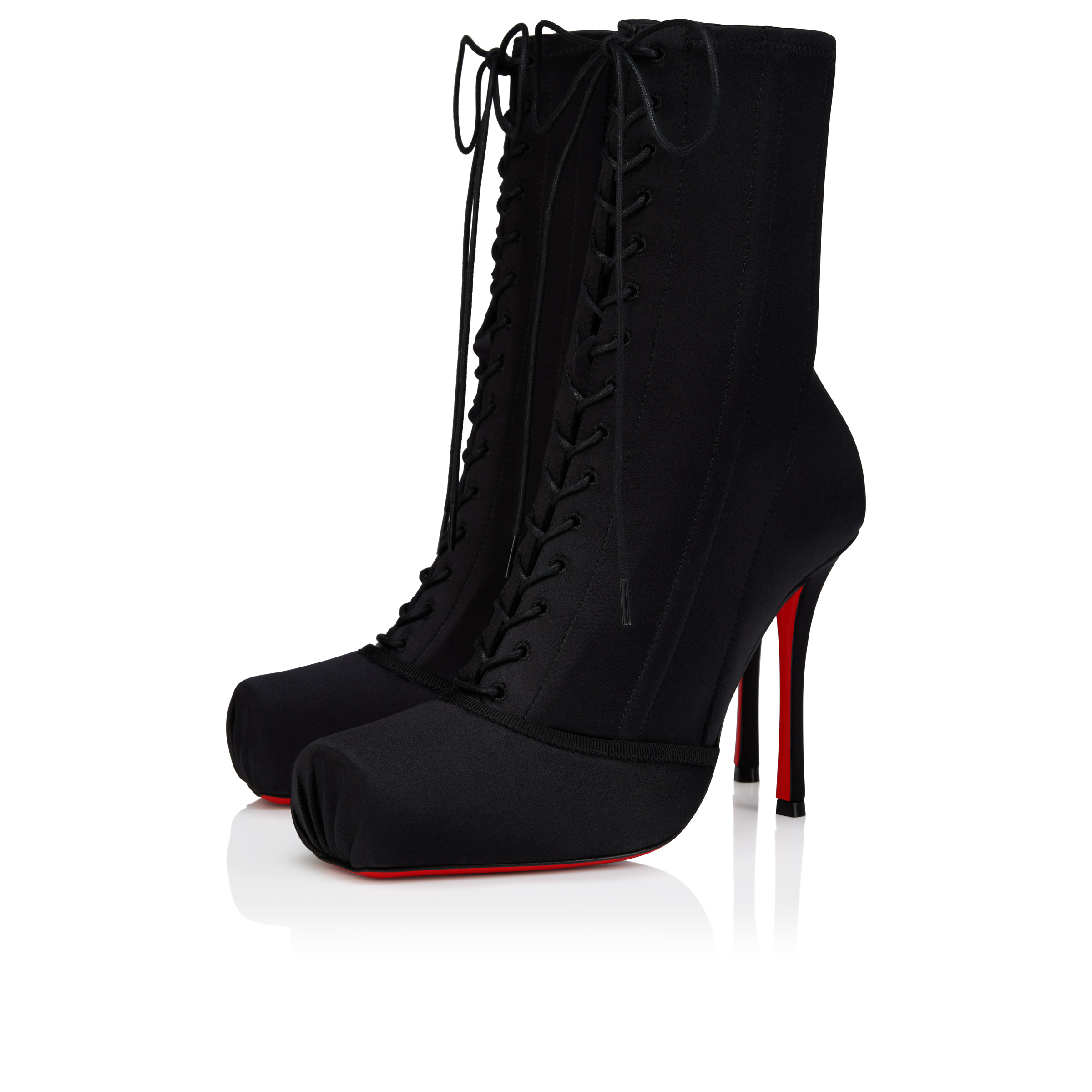 Pavlova Booty - 100 mm Low boots - Crepe satin - Black - Women
