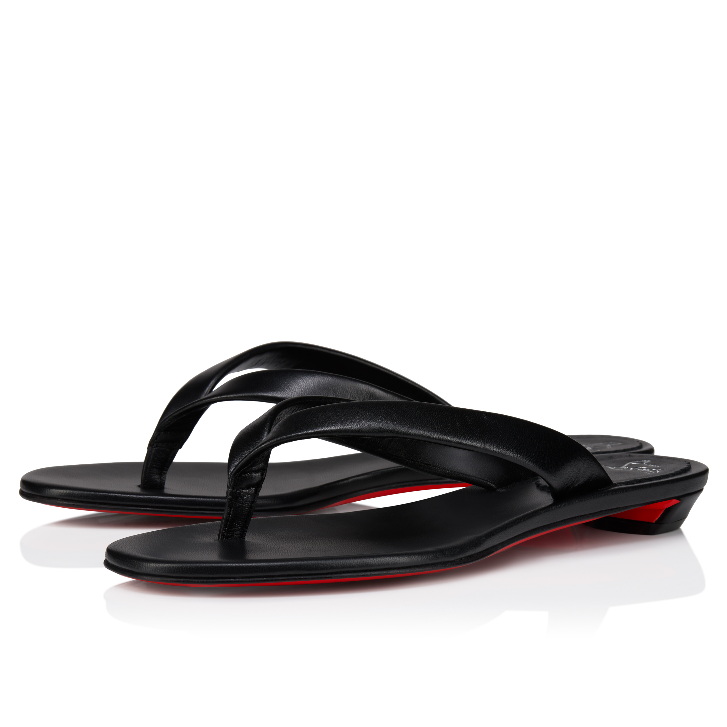 Christian Louboutin サンダル ブラック 37 Miss Z Thong - Thongs - Kid leather - Black - Women - Christian