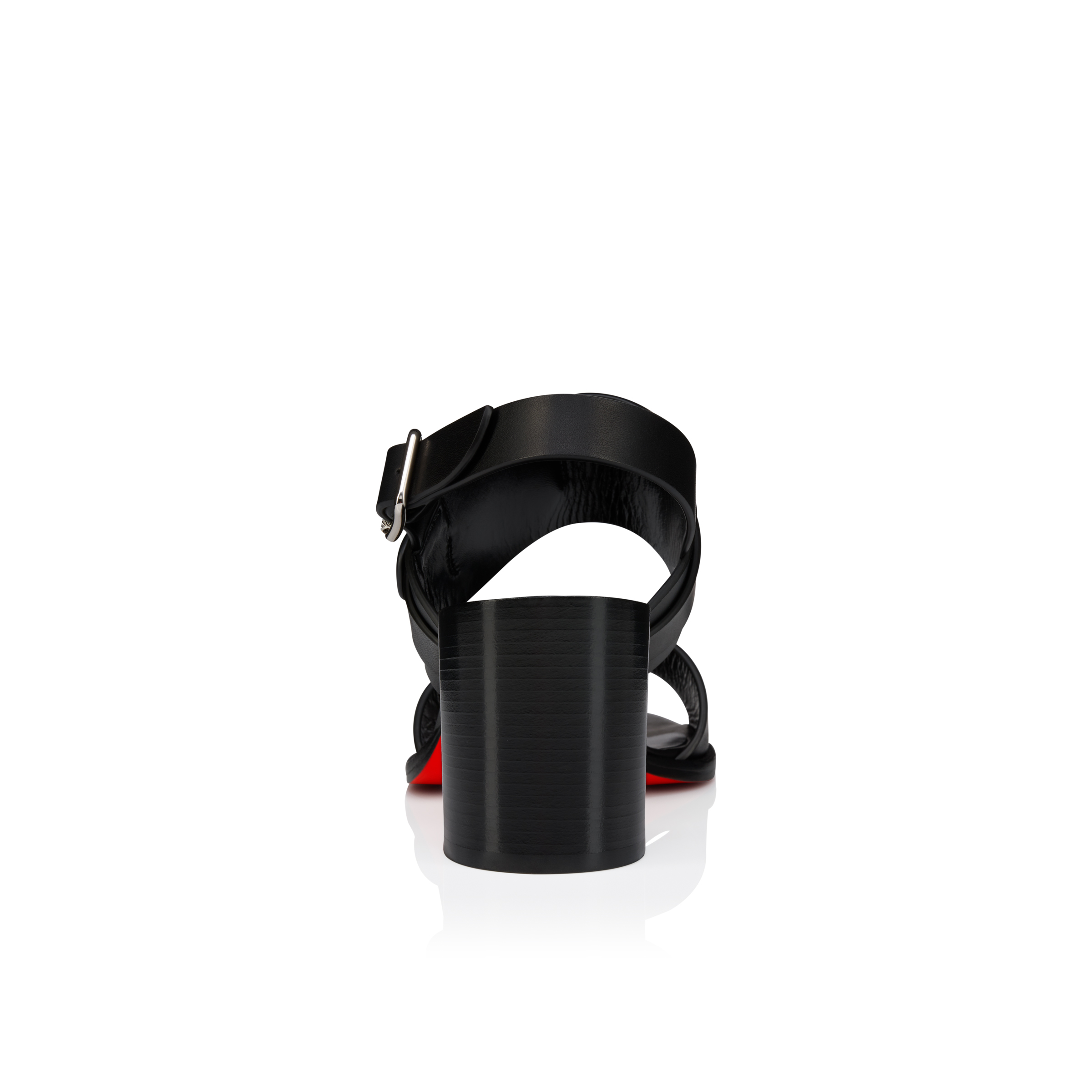 Her In Roma - 70 mm Sandals - Waxed calf leather - Black - Women