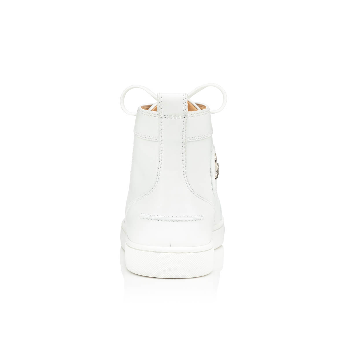 Christian louboutin full white plain leather man sneakers high tops shoes