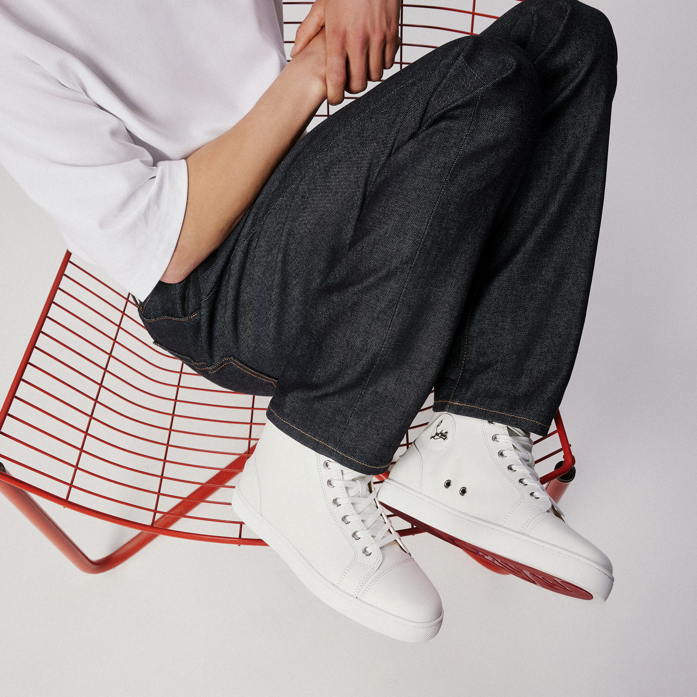 Louis - High-top sneakers - Calf leather - White - Men - Christian