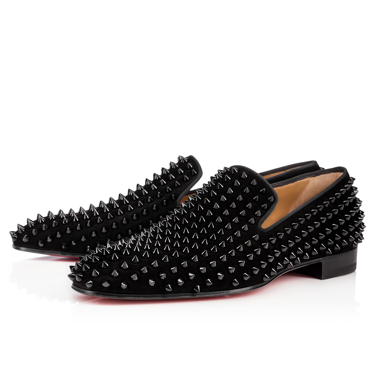Dandelion Spikes - Loafers - Veau velours and spikes - Black - Men