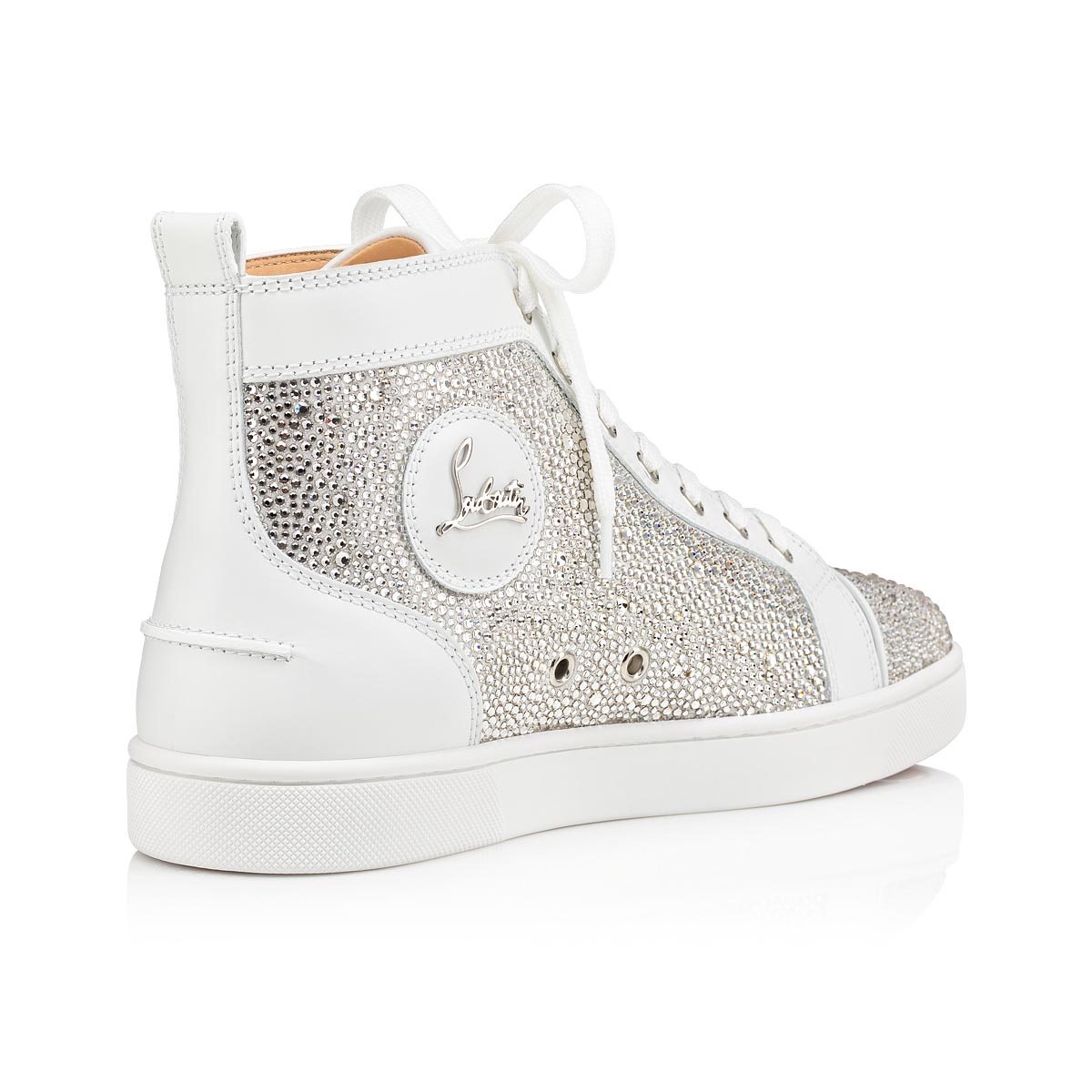 Christian Louboutin Men's Louis Leather High-Top Sneakers - White - Size 9.5