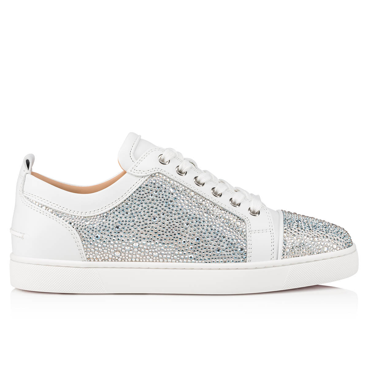 Christian Louboutin Blue Suede Louis Junior Strass Low Top