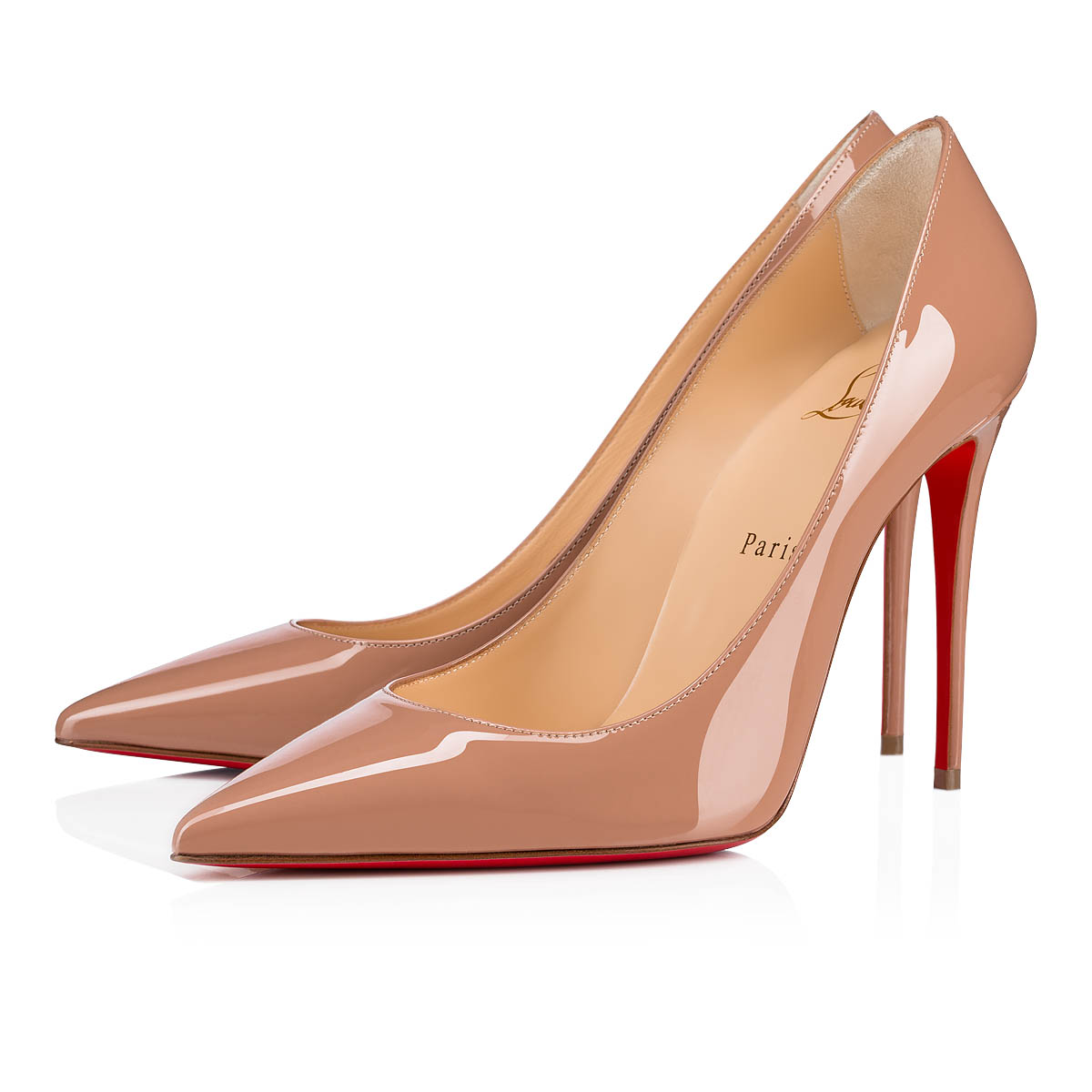 Christian Louboutin Beige Patent Leather So Kate 100 Pumps Size 6