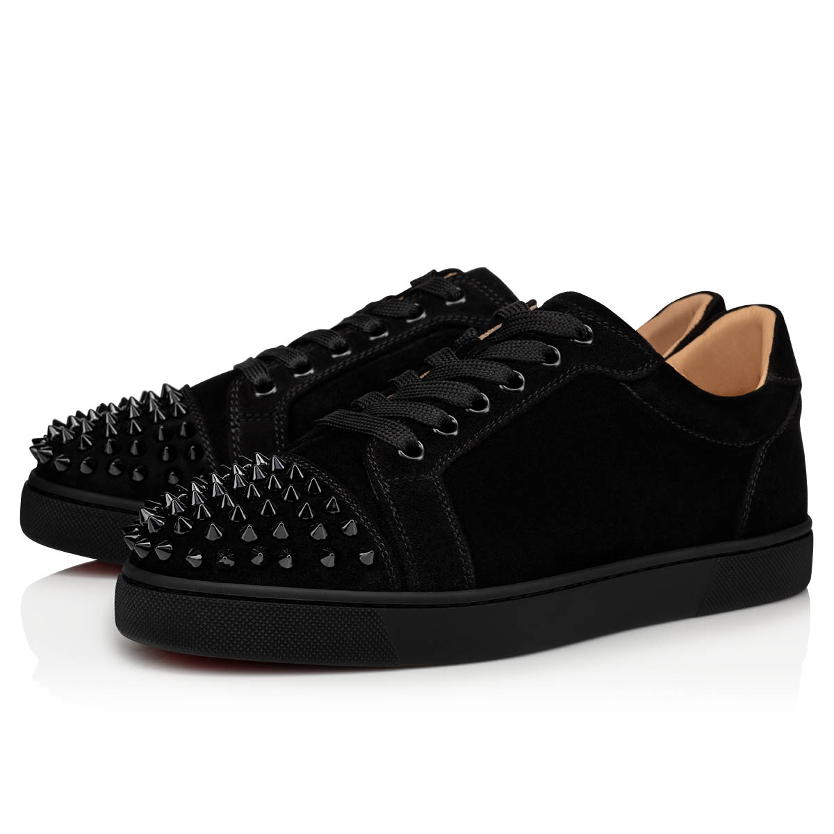 Christian Louboutin Vieira Spikes Black Suede Sneakers - 7