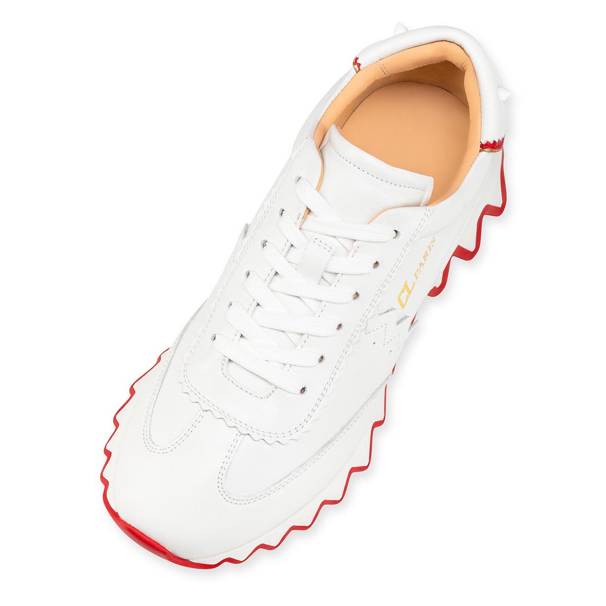 Loubishark woman - Sneakers - Calf leather and neoprene - Bianco