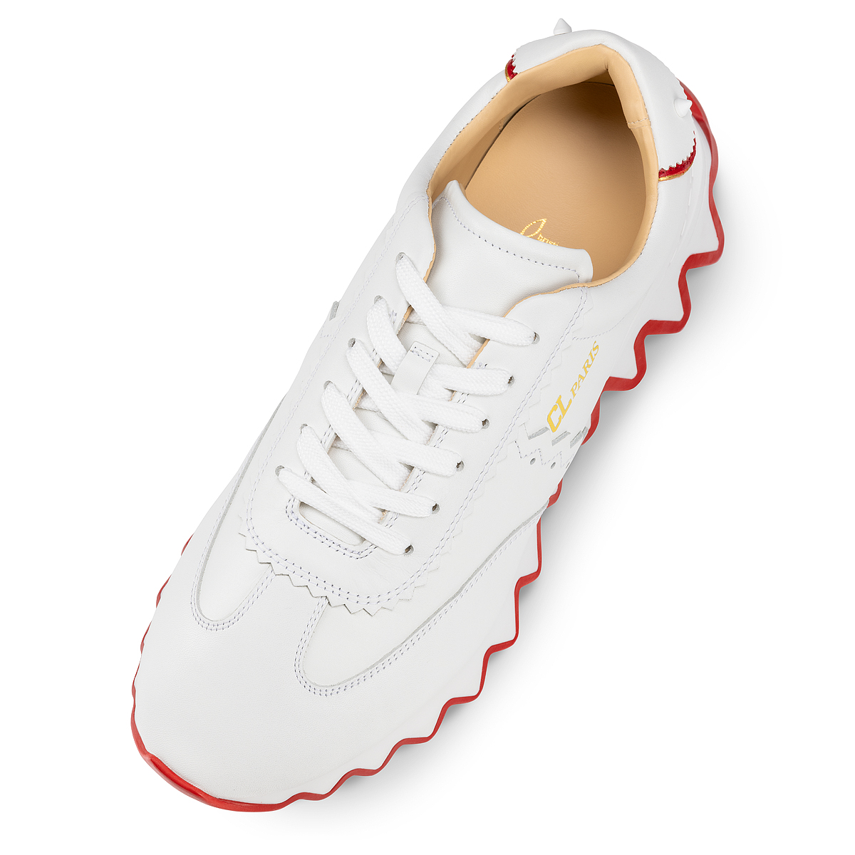 Christian Louboutin ホワイトスニーカー Loubishark - Sneakers - Calf leather, neoprene and rubber - White