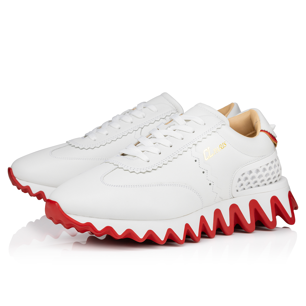 Loubishark - Sneakers - Calf leather, neoprene and rubber - White