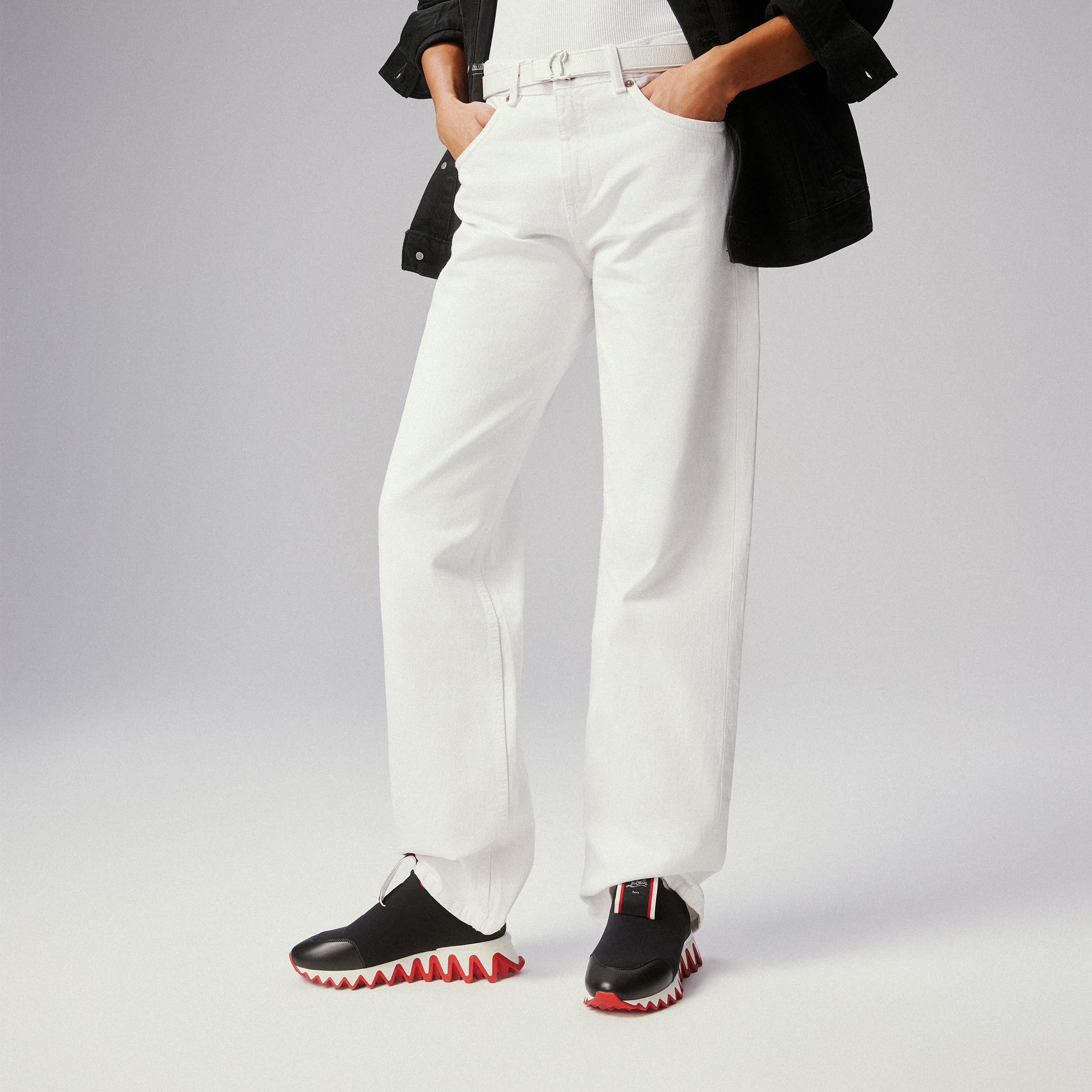 Tiketa Run - Sneakers - Calf leather and neoprene - Black