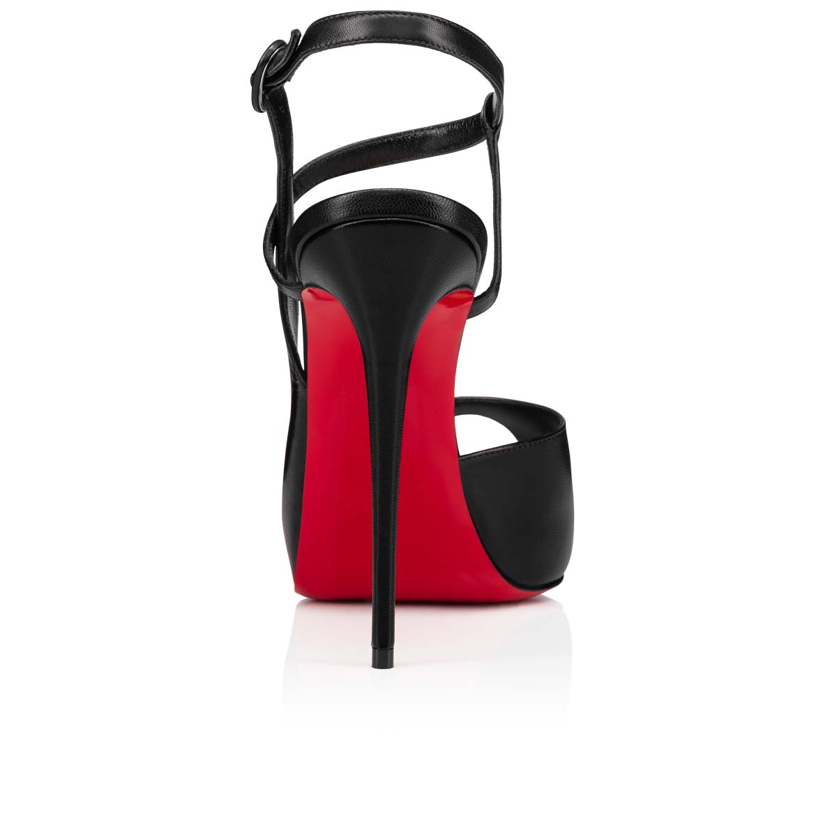 Christian Louboutin Black Red Open Toe Heels, GUC, hotsell 38.5