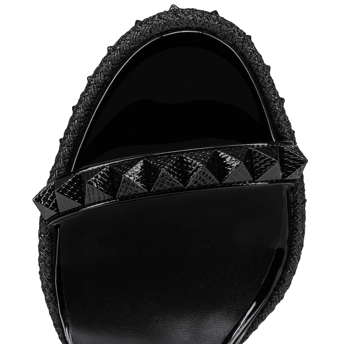 Christian Louboutin ブラック ウェッジソール Pyraclou - 110 mm Espadrilles - Patent calf leather - Black