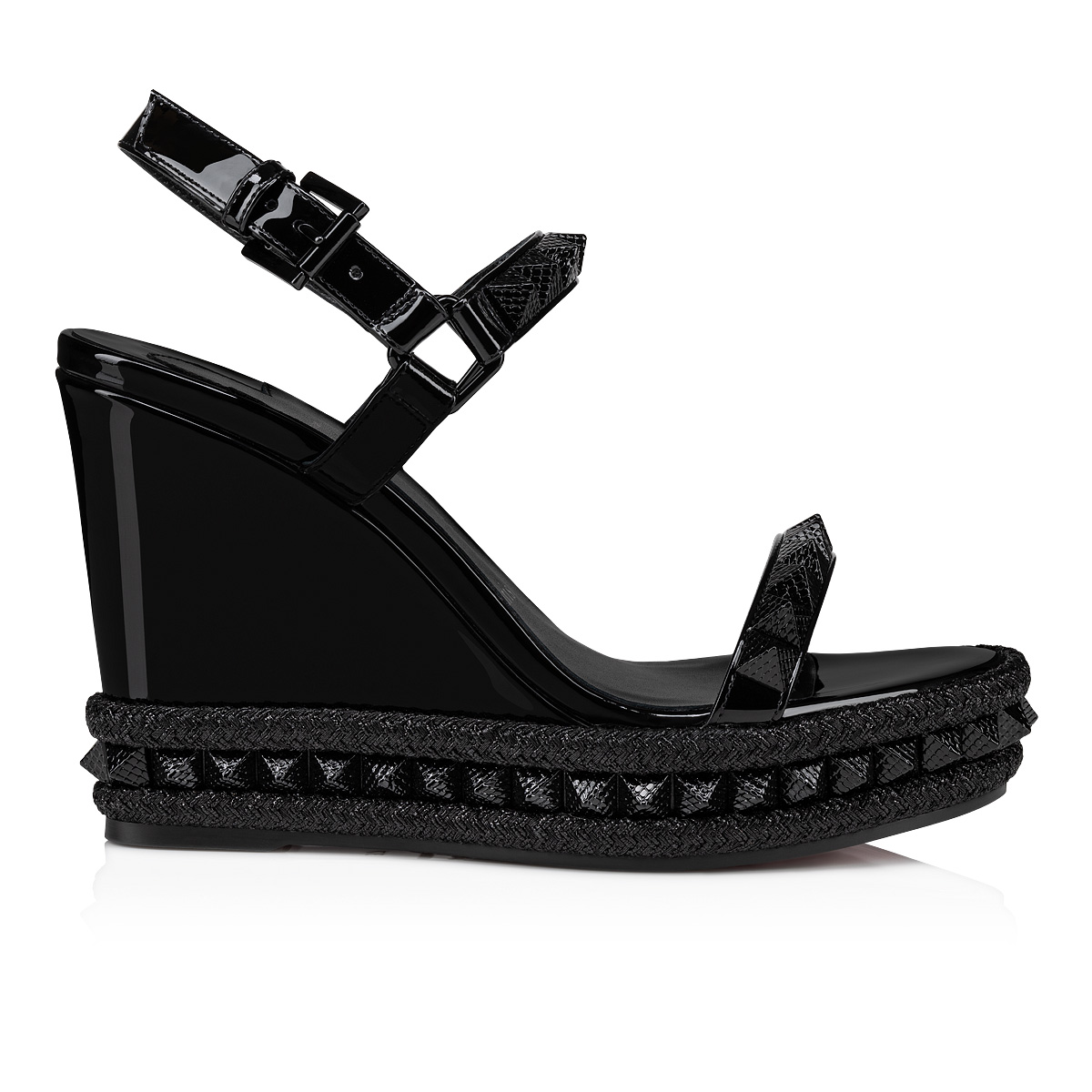 Pyraclou - 110 mm Espadrilles - Patent calf leather - Black