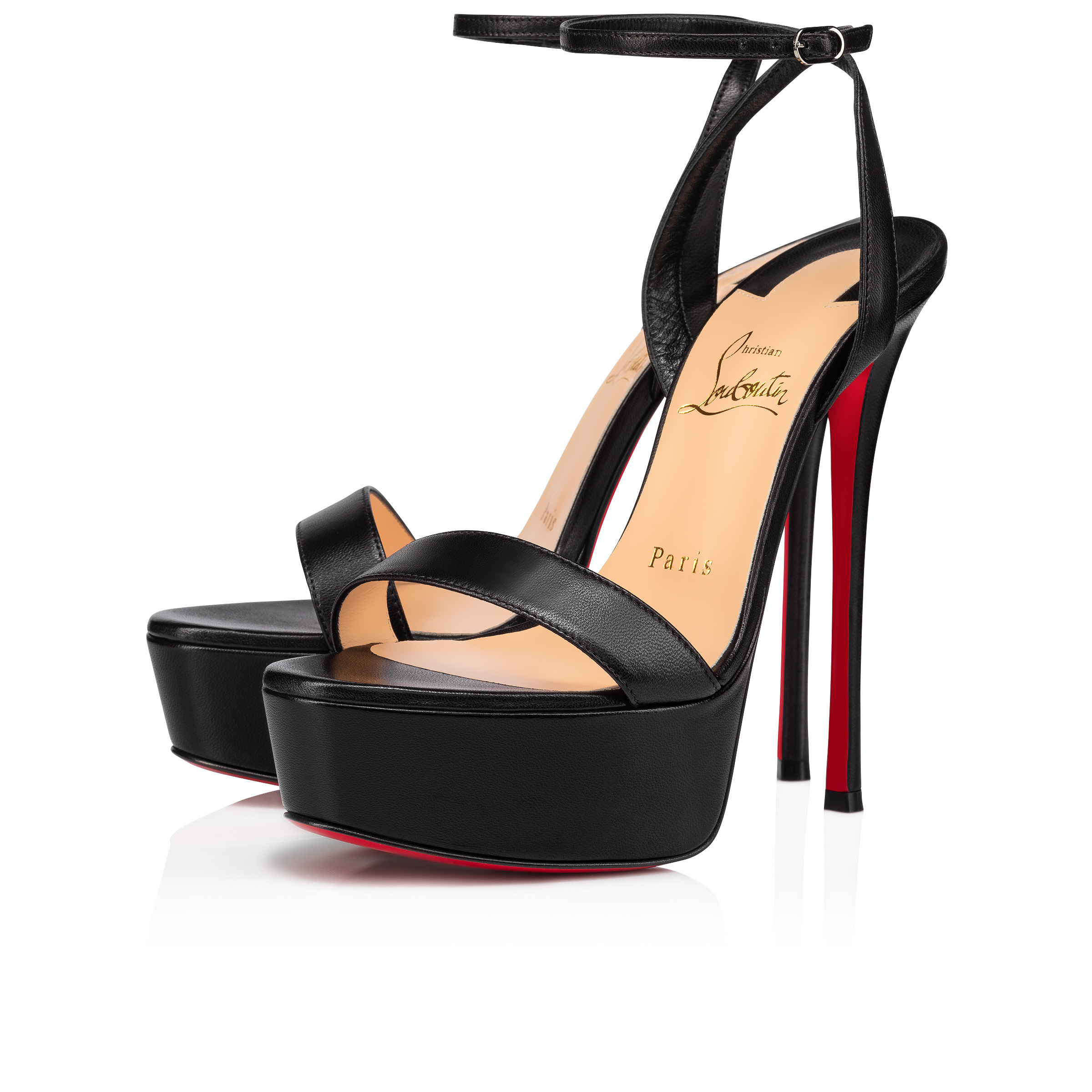 Loubi Queen Alta - 150 mm Pumps - Nappa leather - Black - Women