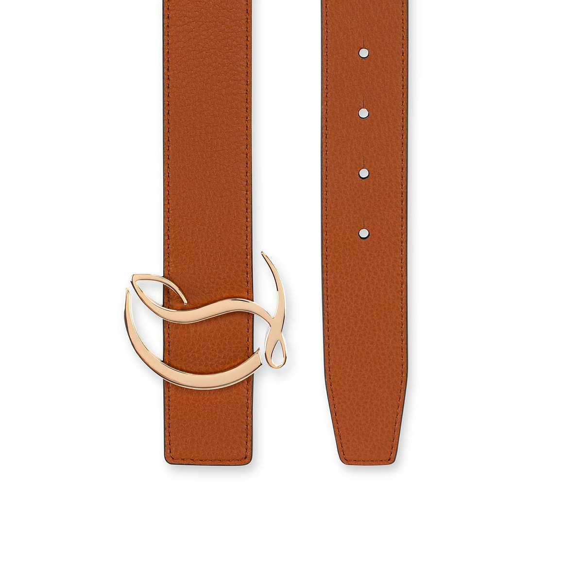 Leather belt Christian Louboutin Orange size 100 cm in Leather