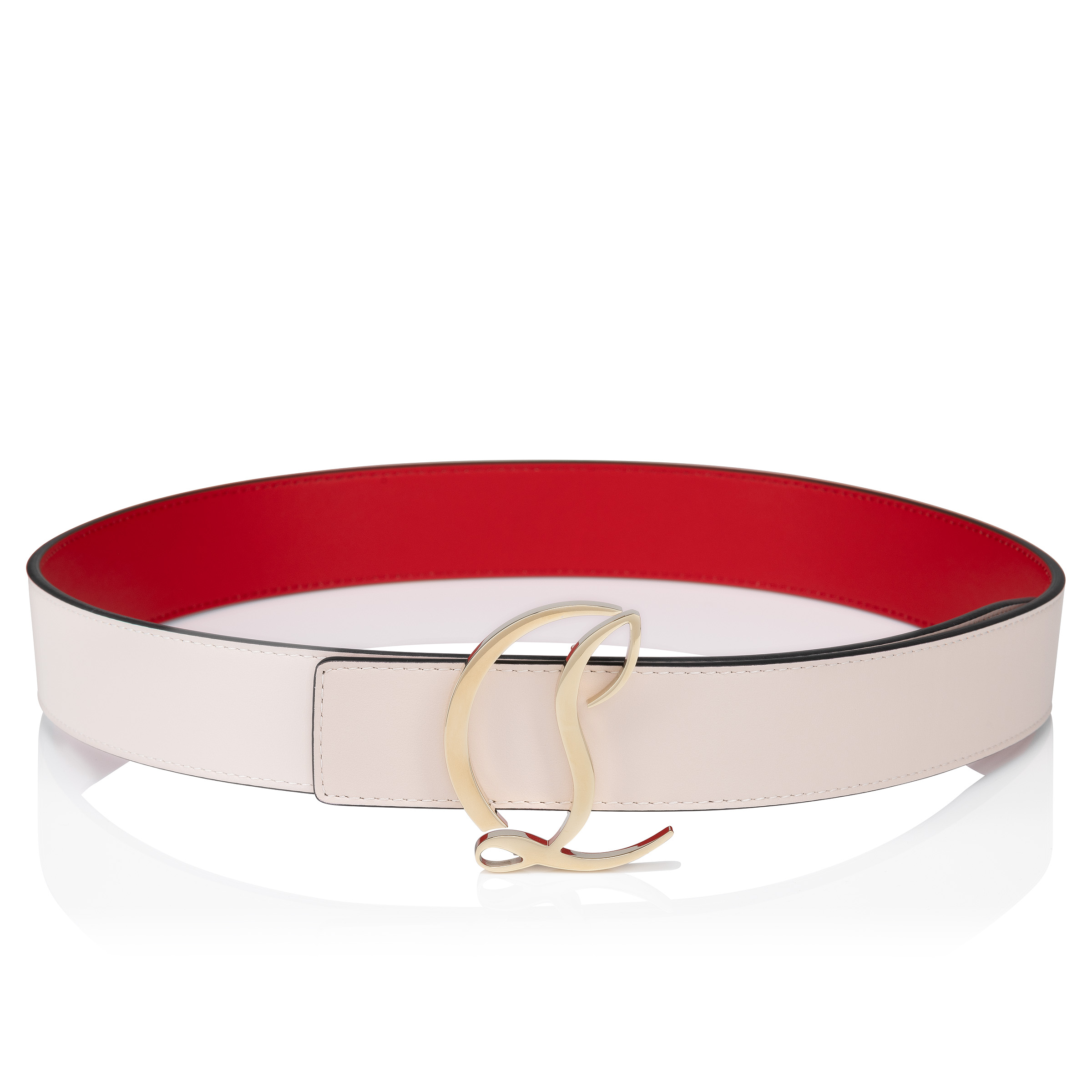 CL Logo - Belt - Calf leather - Leche - Christian Louboutin  display picture 2