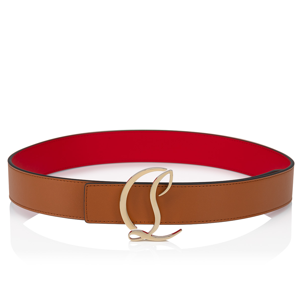 CL Logo - Belt - Calf leather - Brown - Christian Louboutin  display picture 2