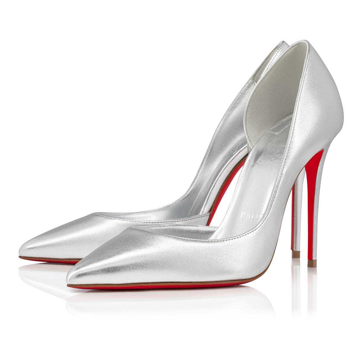 Iriza - 100 mm Pumps - Laminated nappa leather - Silver - Women
