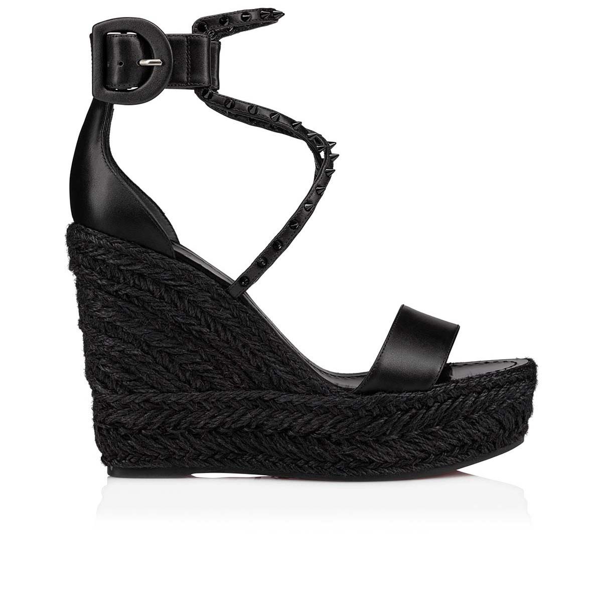 Christian Louboutin Chocazeppa Leather Wedge Espadrilles