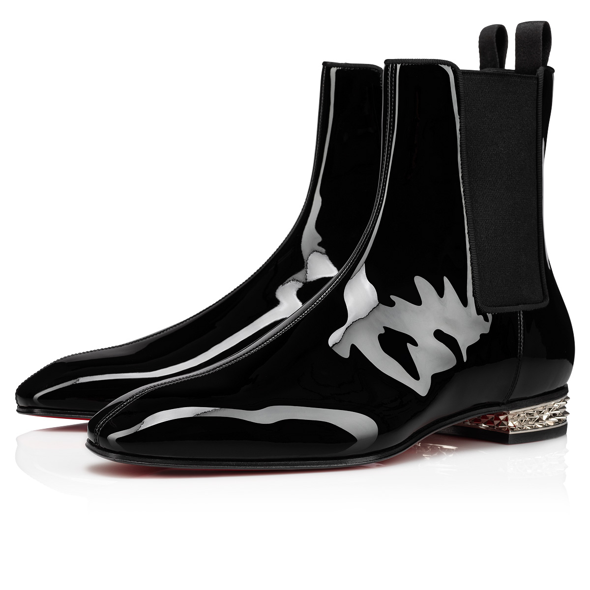 Christian Louboutin Men's Roadyrocks Patent Leather Chelsea Boots Black/Sv