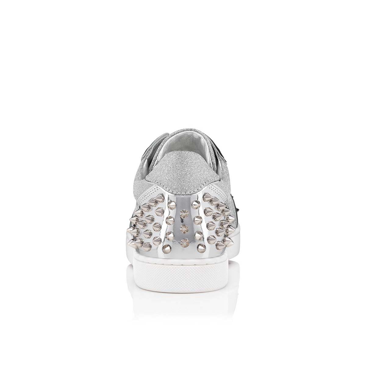 Vieira 2 - Low-top sneakers - Glittered calf leather and spikes - Silver -  Christian Louboutin