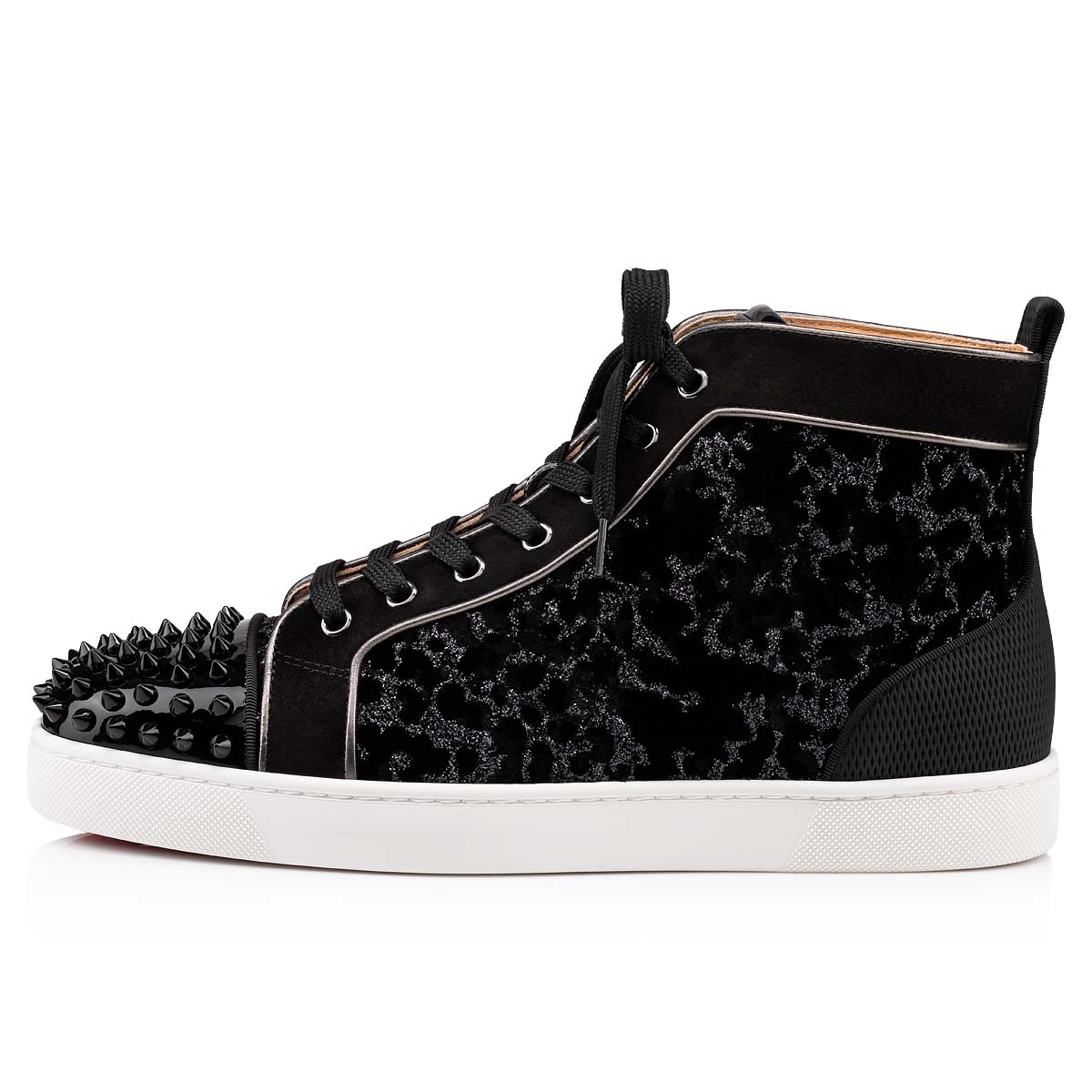 Christian Louboutin Black Louis Spikes Sneakers