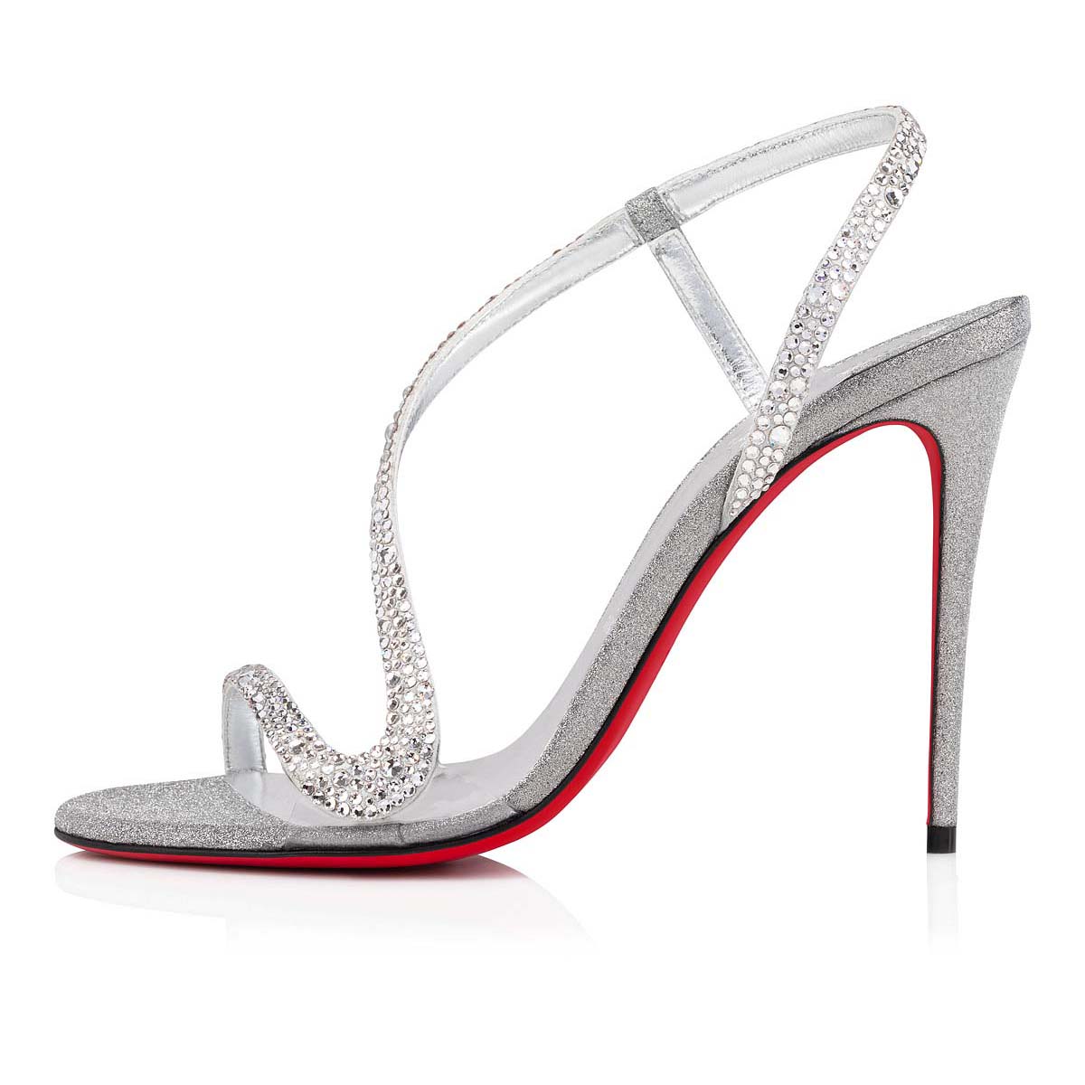 Rosalie Strass - 100 mm Sandals - Suede, glittered calf
