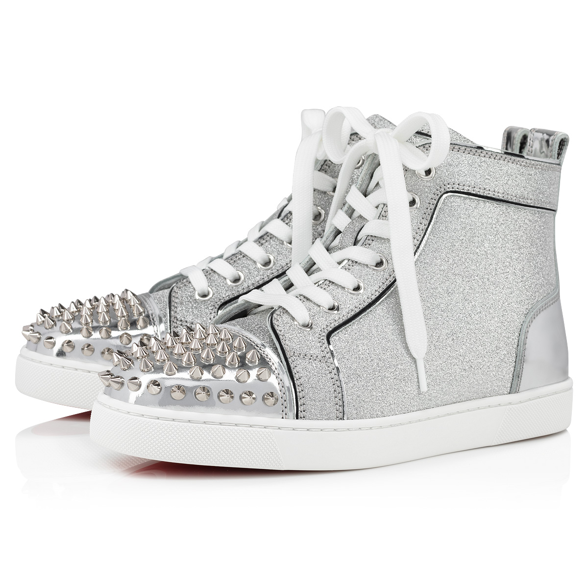 Lou Spikes woman - High-top sneakers - Specchio leather and 