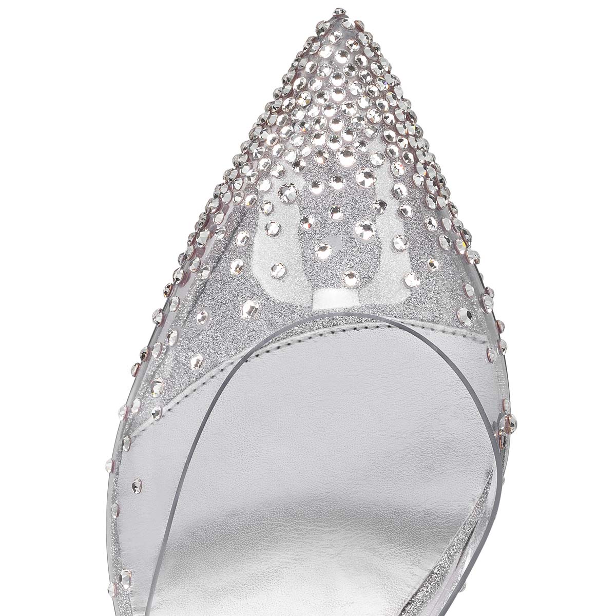 Christian Louboutin Spikaqueen Embellished Sandals 100 - Silver - 40