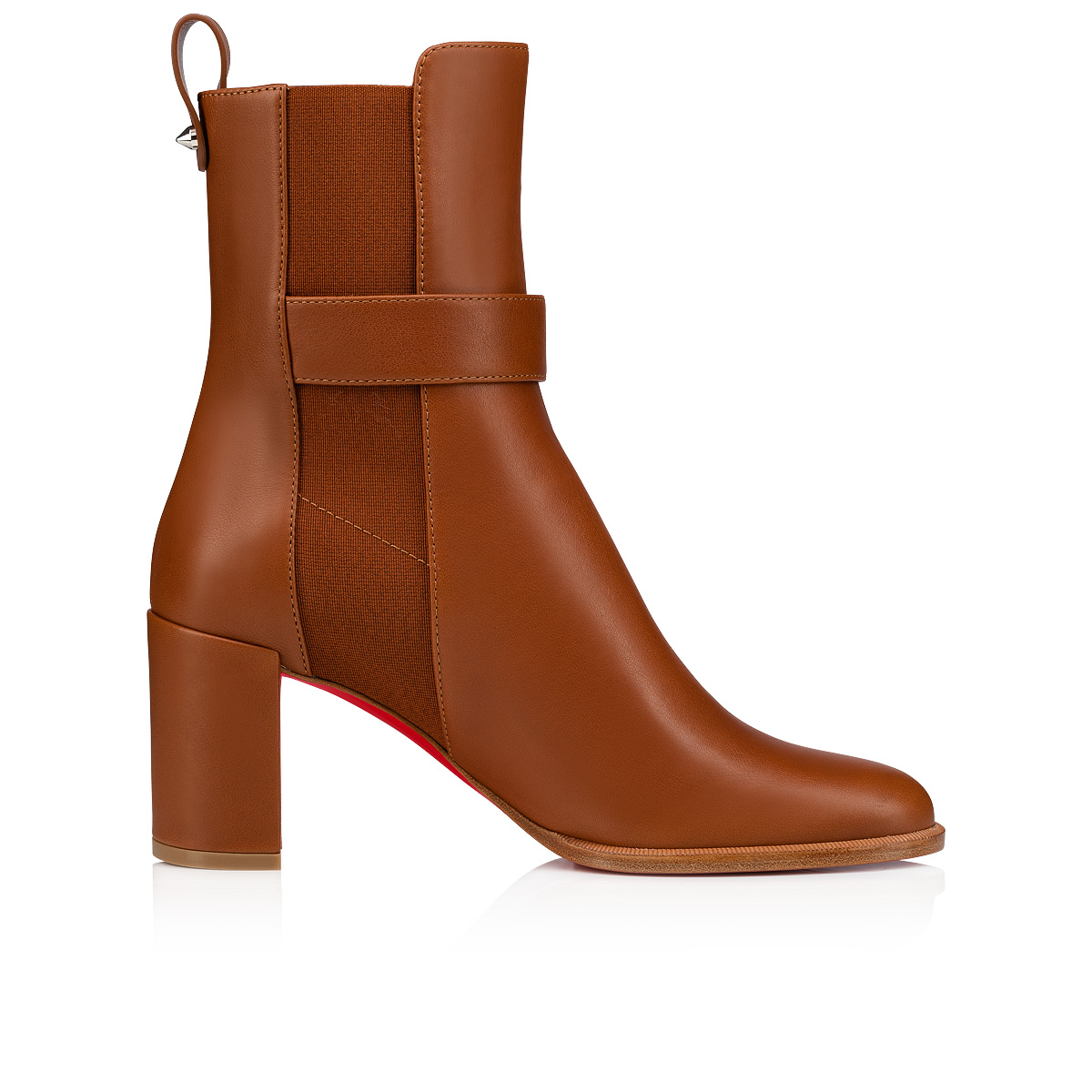 Christian Louboutin, Shoes, Nwb Christian Louboutin Glory Leather Red Sole  Chelsea Booties Chestnut Brown 38