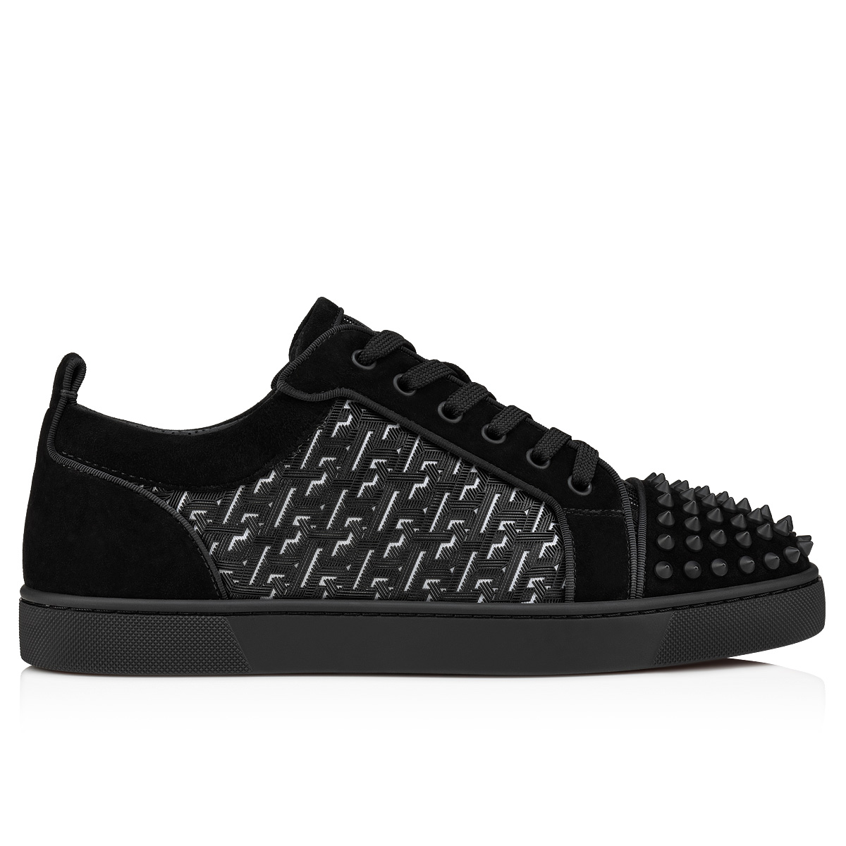 Christian Louboutin Louis Junior Spikes Coated Canvas & Leather Sneaker