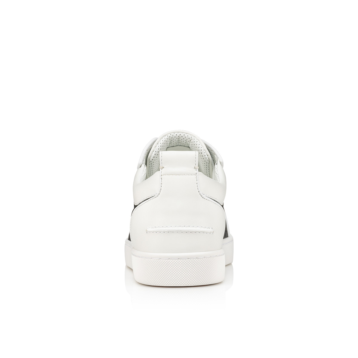 Christian Louboutin Louis Junior Spike Faux-raffia Trainers In White Grey