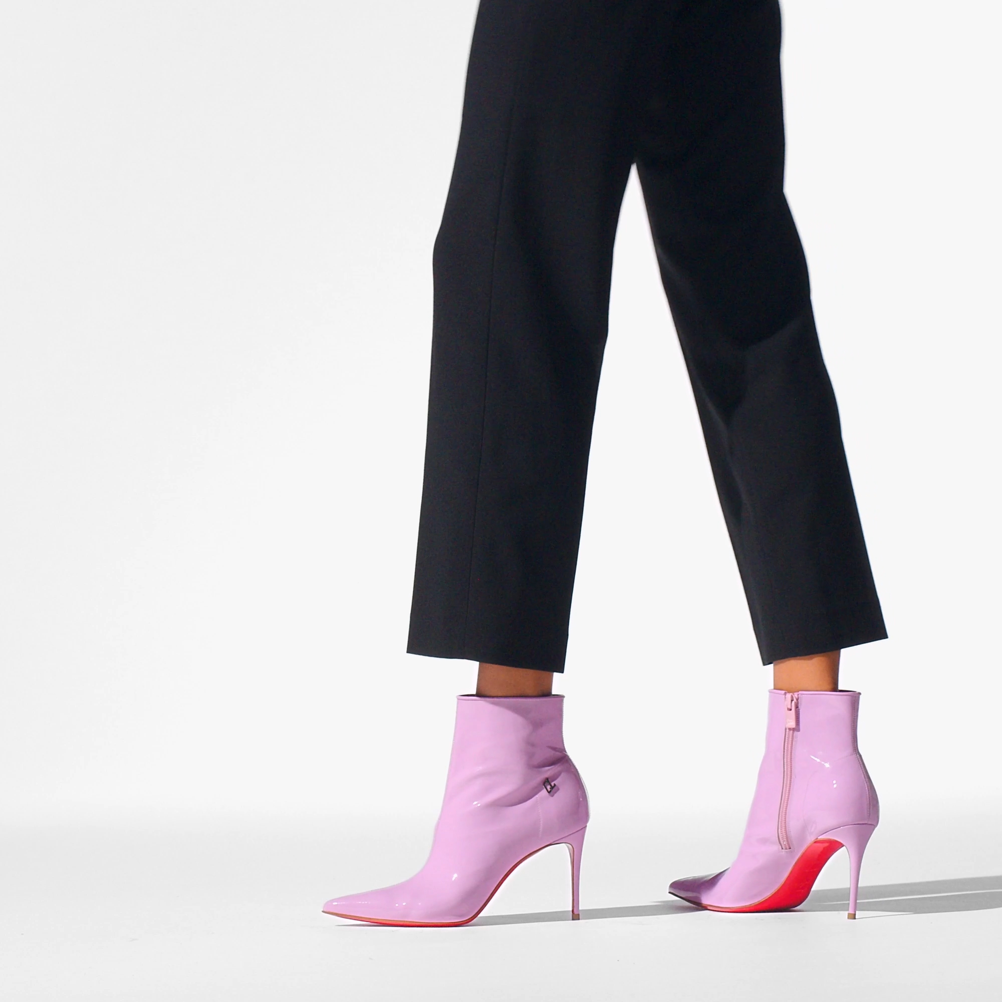 Pair Of Pink Christian Louboutin 'lassodita' Boots