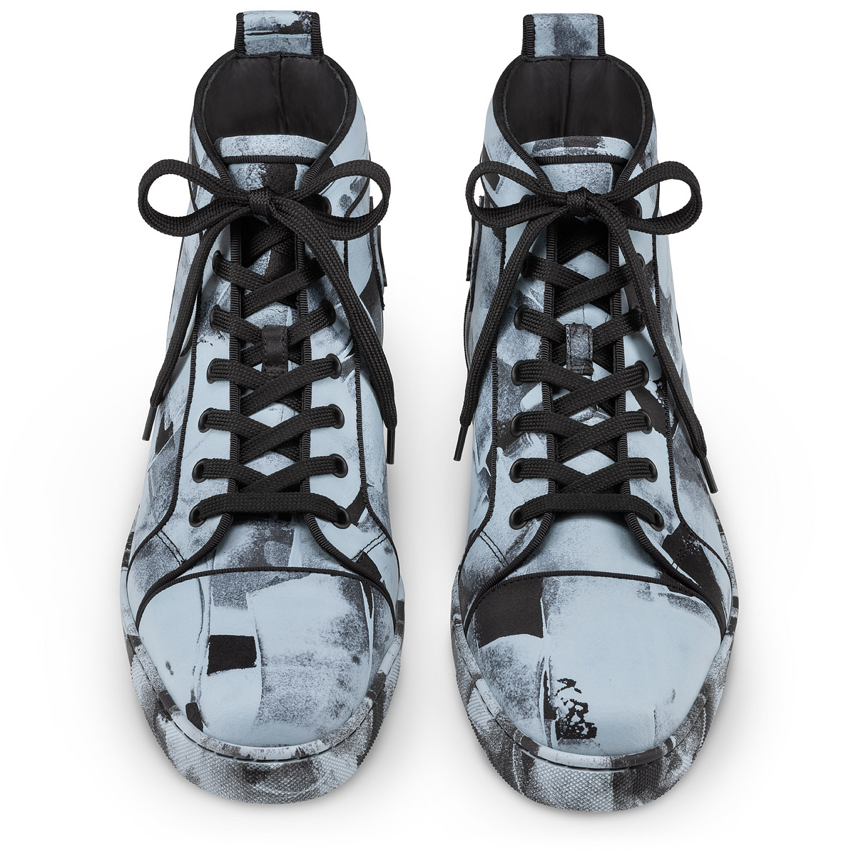 Christian Louboutin Shoe Size 42.5 Gray & Black Synthetic Camo High Top Shoes