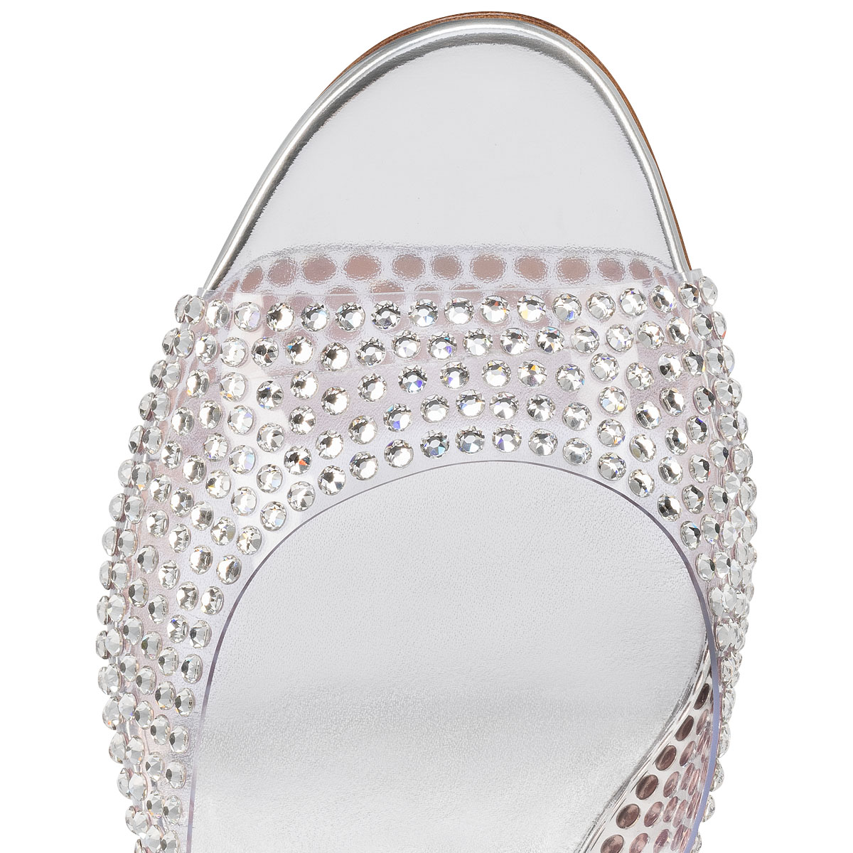 Cassandrissima 45 crystal-embellished PVC and metallic leather sandals