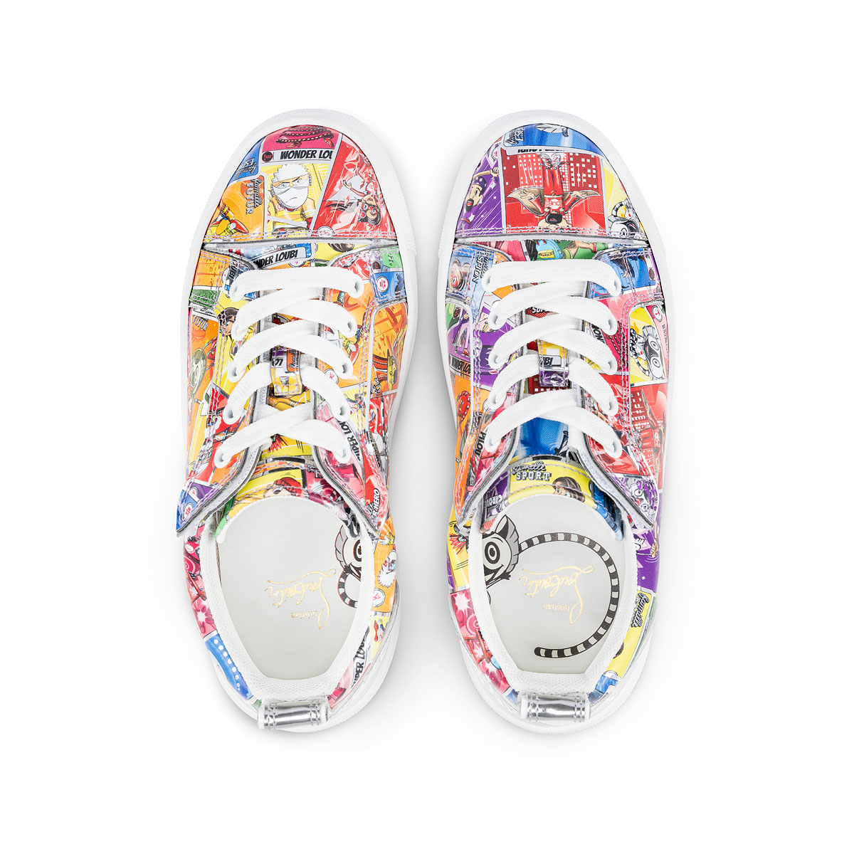Funnytopi Printed Leather Sneakers in Multicoloured - Christian Louboutin  Kids