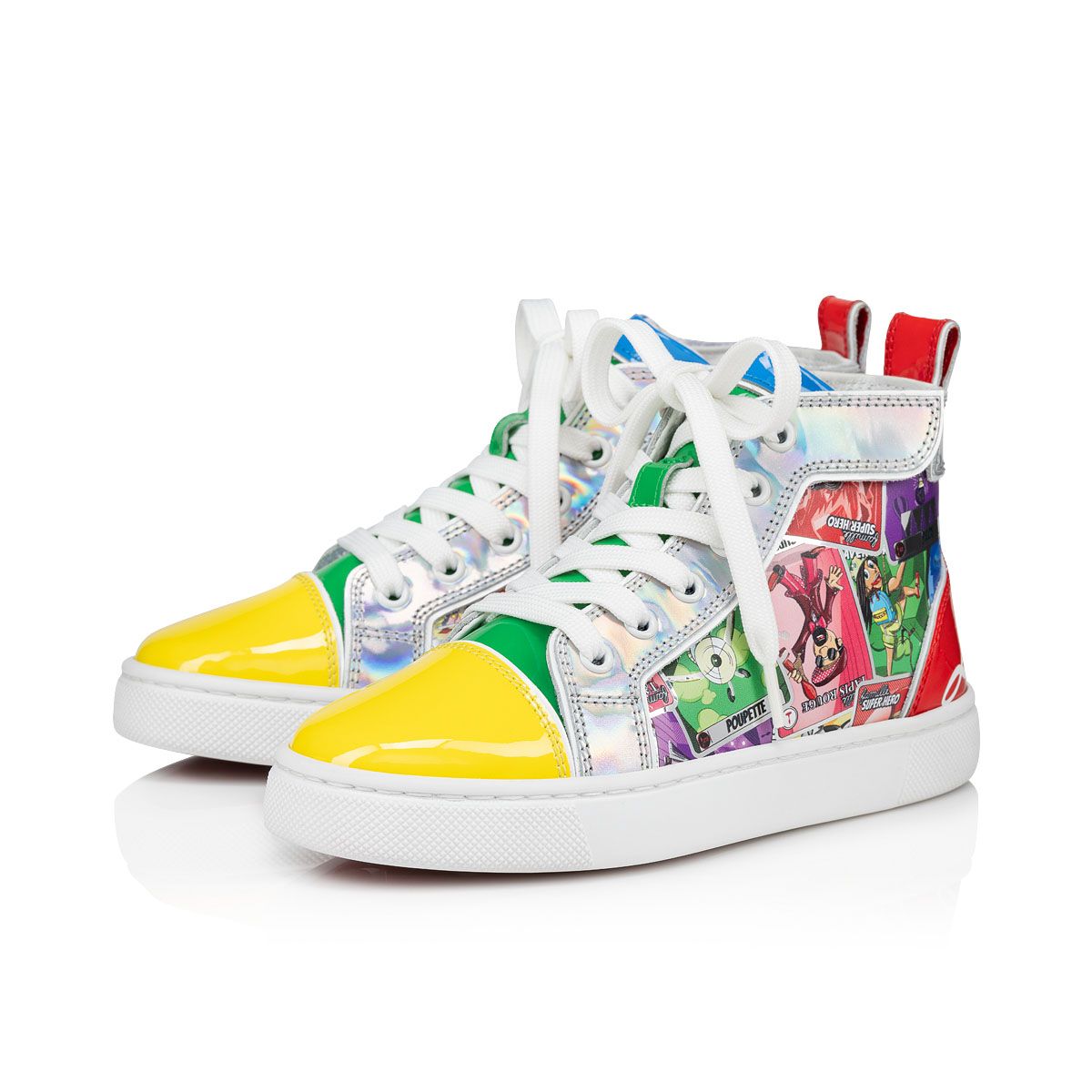 Funnytopi High Top Leather Sneakers in White - Christian Louboutin