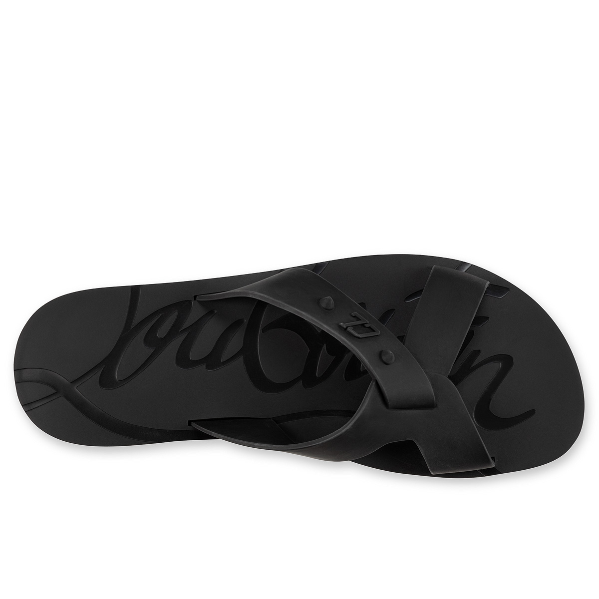CHRISTIAN LOUBOUTIN★Loubi Cross ラバー スライド サンダル Loubi Cross - Mules - Rubber - Black - Men - Christian