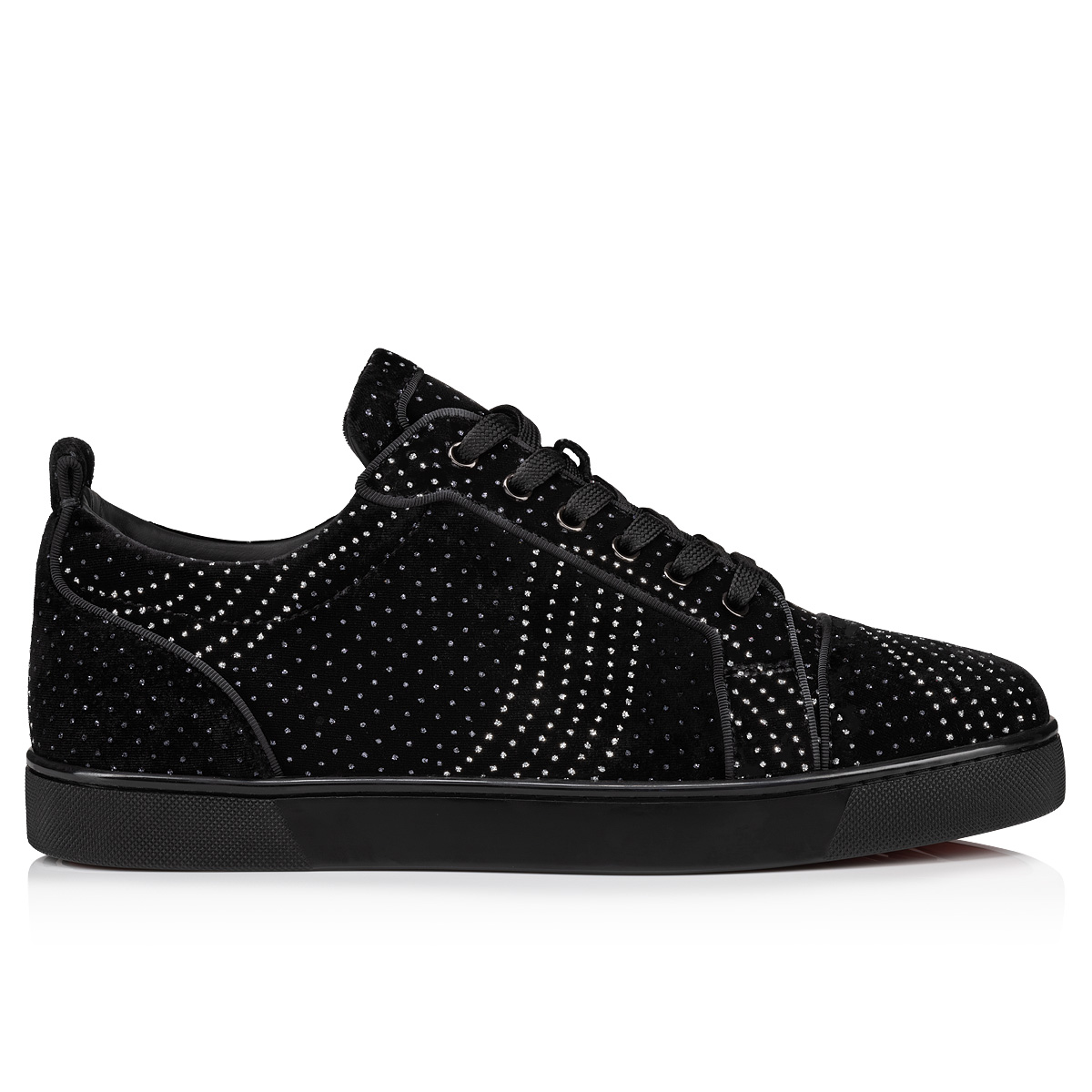 Christian Louboutin Louis Junior Velvet Sneakers - Black - 43.5