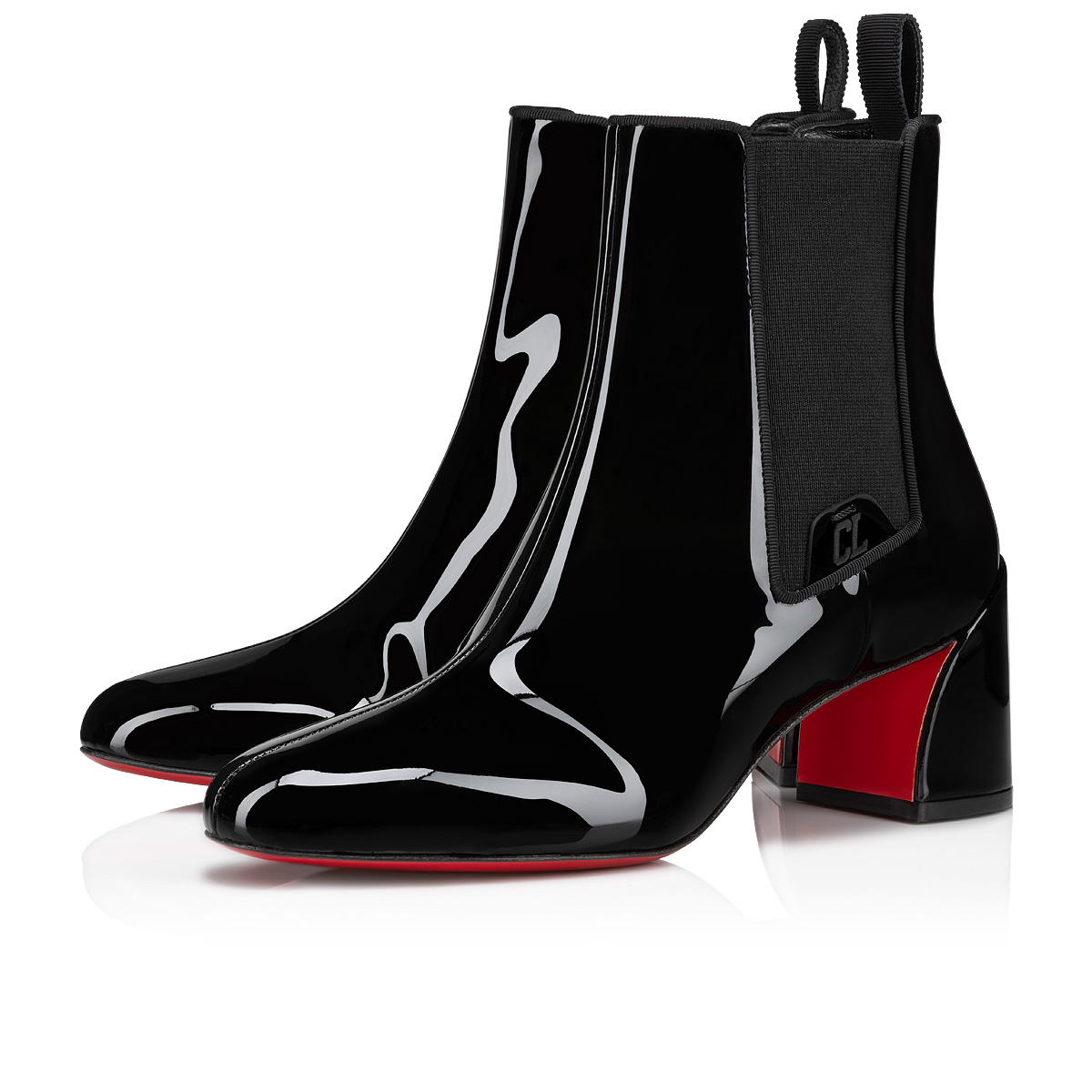 CHRISTIAN LOUBOUTIN Turelastic 55 croc-effect patent-leather Chelsea boots