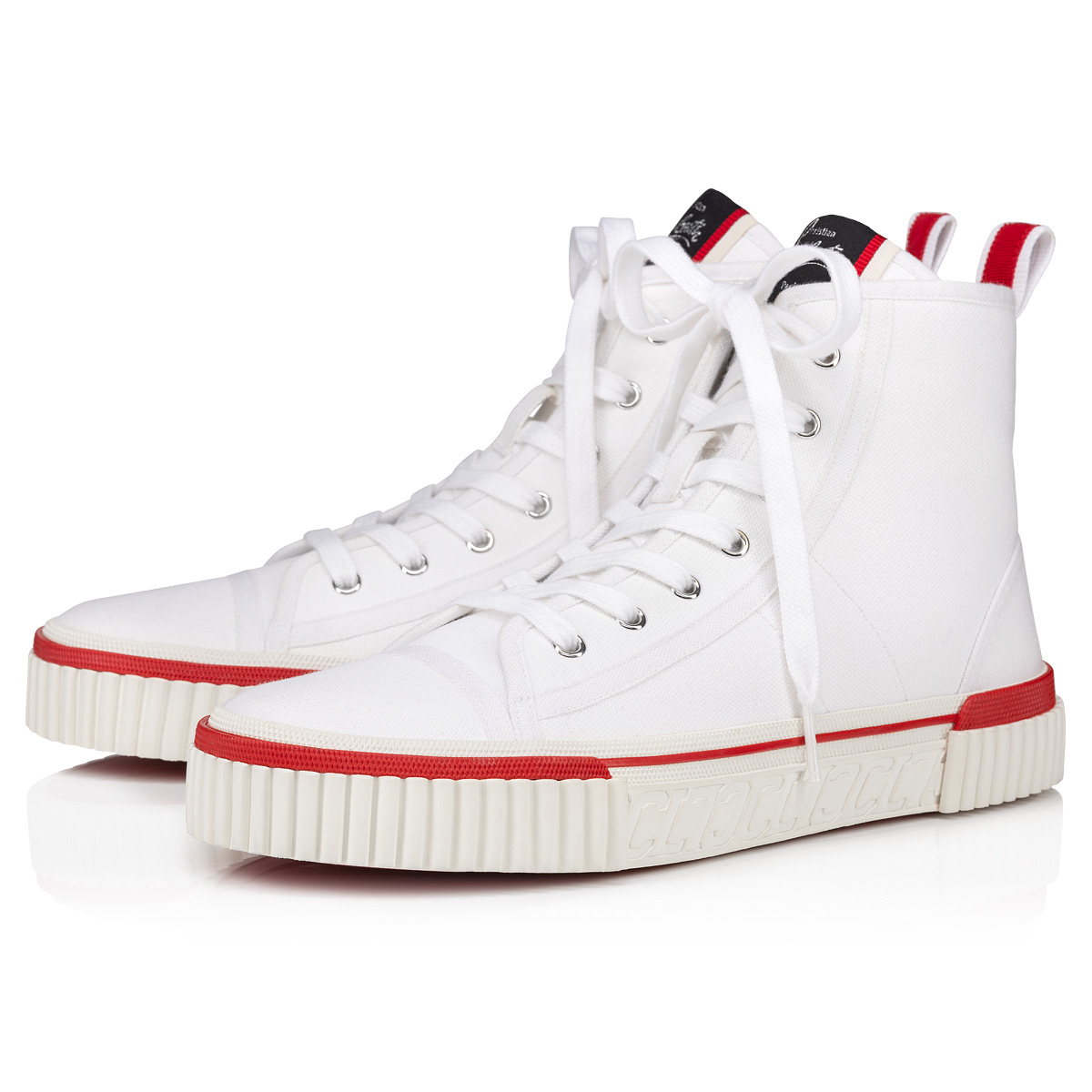 #034;Red Bottoms" Christian Louboutin Leather High Top Size