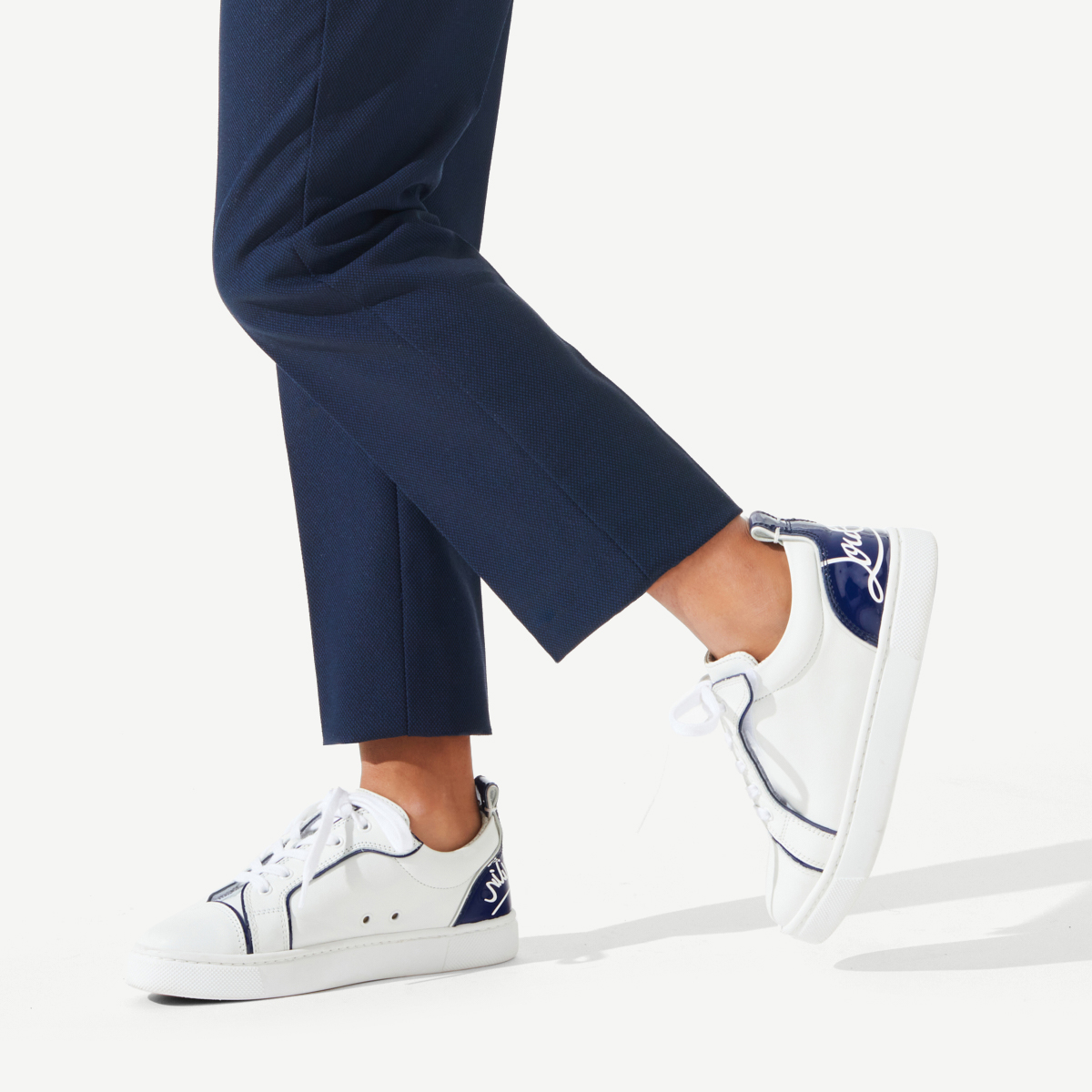 Funnyto - Sneakers - Calf leather and patent calf leather - Bianco