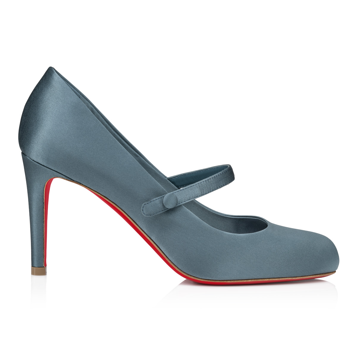 Christian Louboutin Pumppie Wallis Red Sole Crepe Satin Mary Jane Pumps