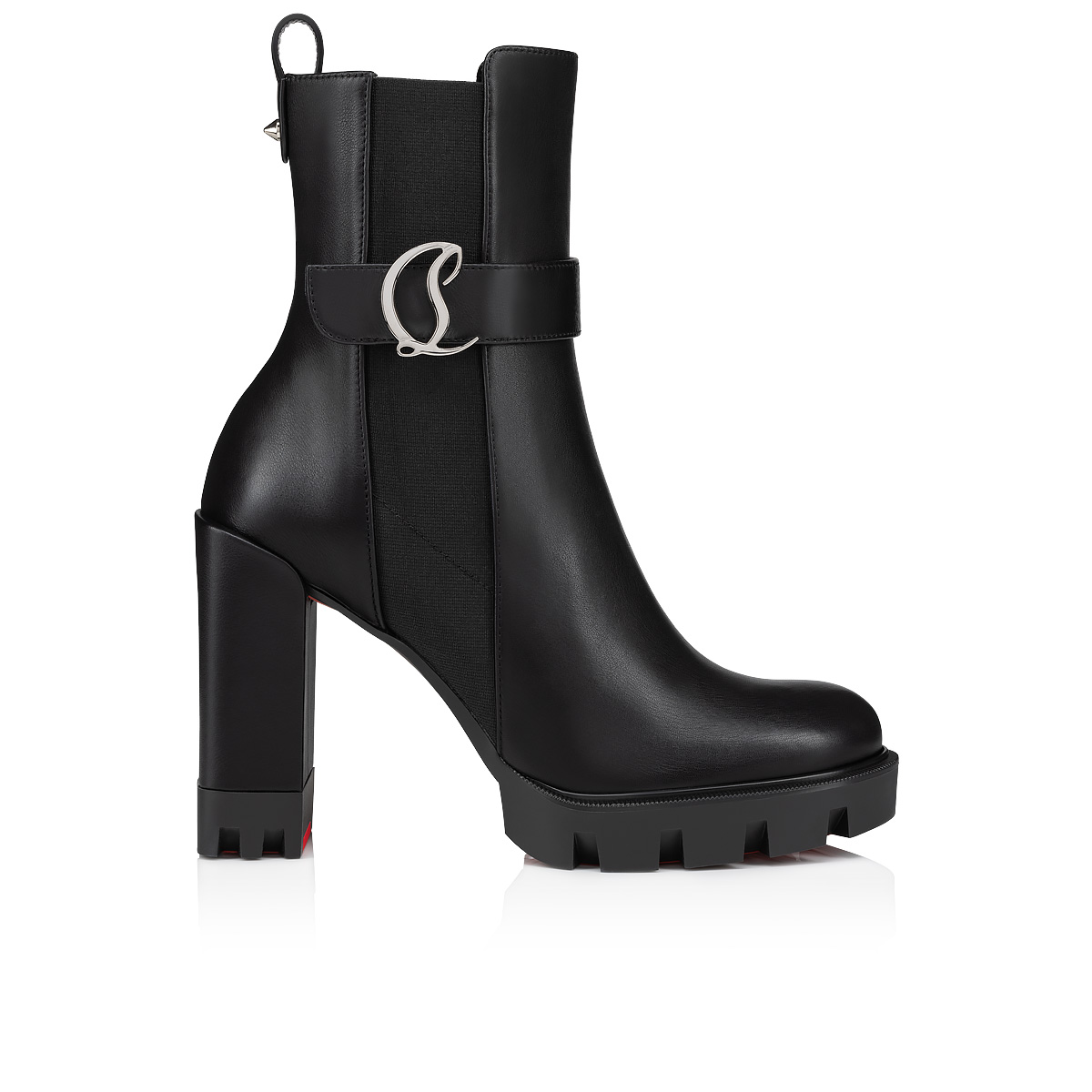 Christian Louboutin 黒 レザー ブーティ Christian Louboutin】 黒 レザー ブーティ